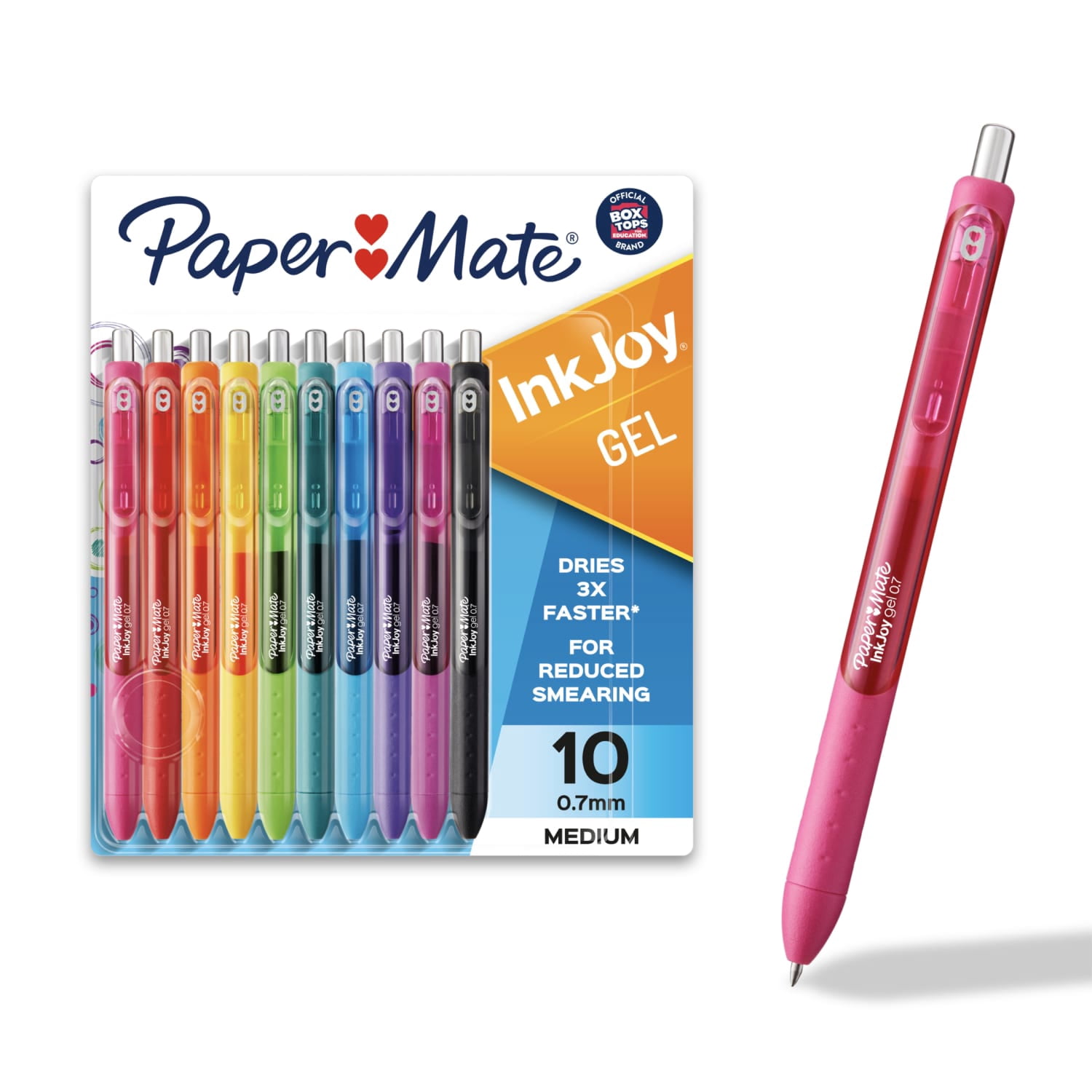 Paper Mate InkJoy Gel Pens, Smooth Writing Medium Point Pens, Quick-Dry Ink (Assorted Colors, 10 Count) 9wefm