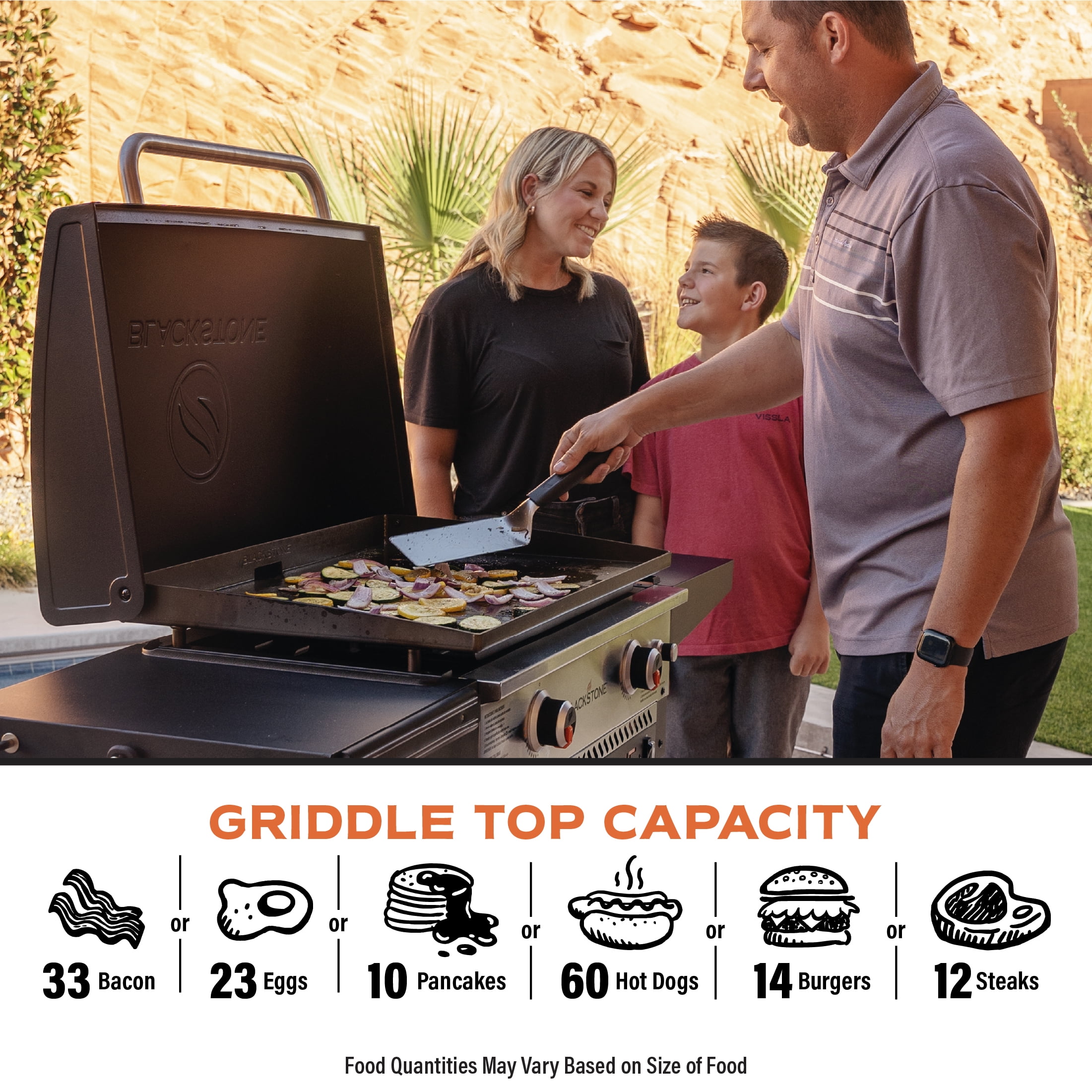 Blackstone 28-inch Outdoor Propane Griddle and Air Fryer Combo with Hood (Black, 524 sq in) ime8u