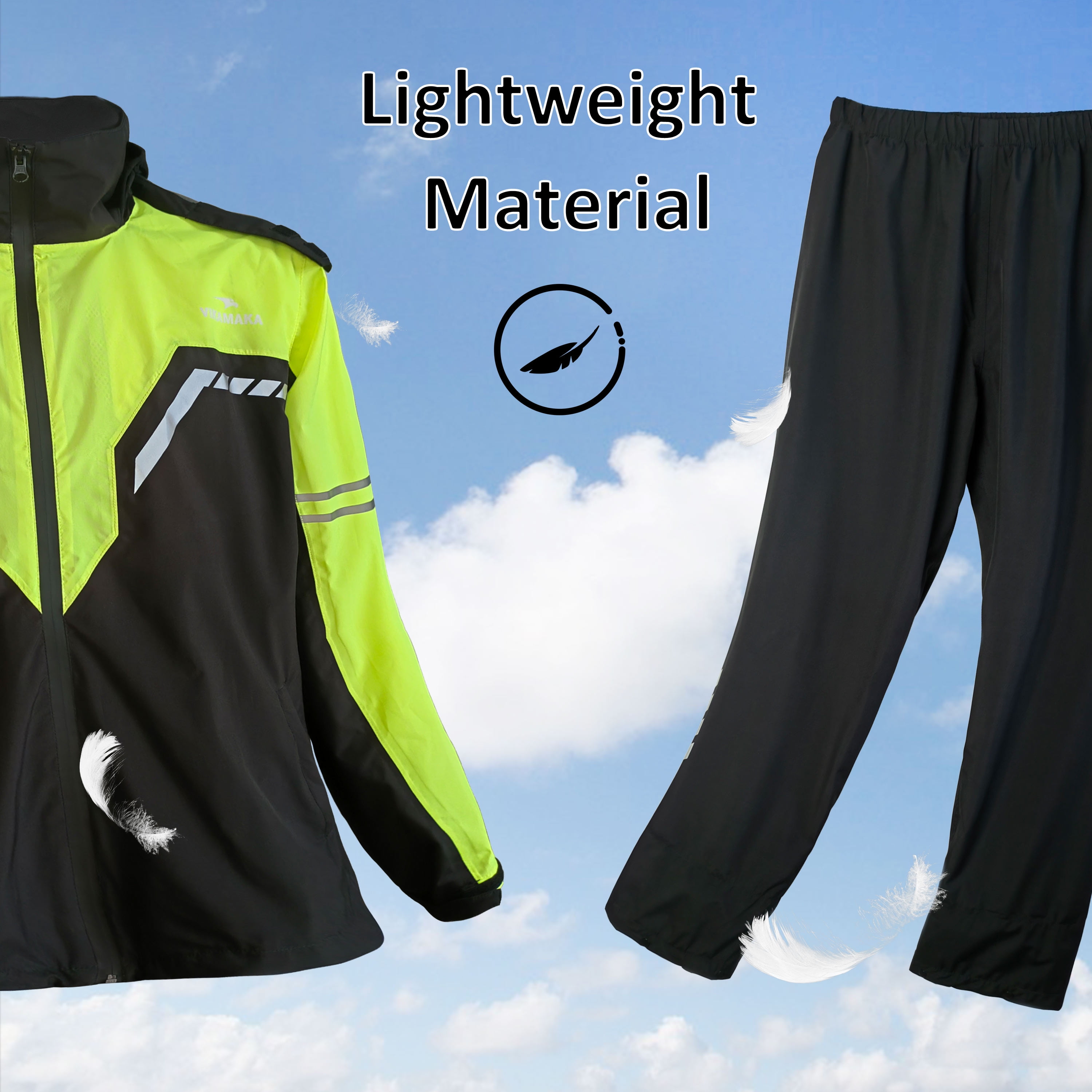VIKAMAKA Men's Motorcycle Rain Suit, Waterproof Breathable Reflective Gear (Grey and Black, Medium) dzh02 - Image 5