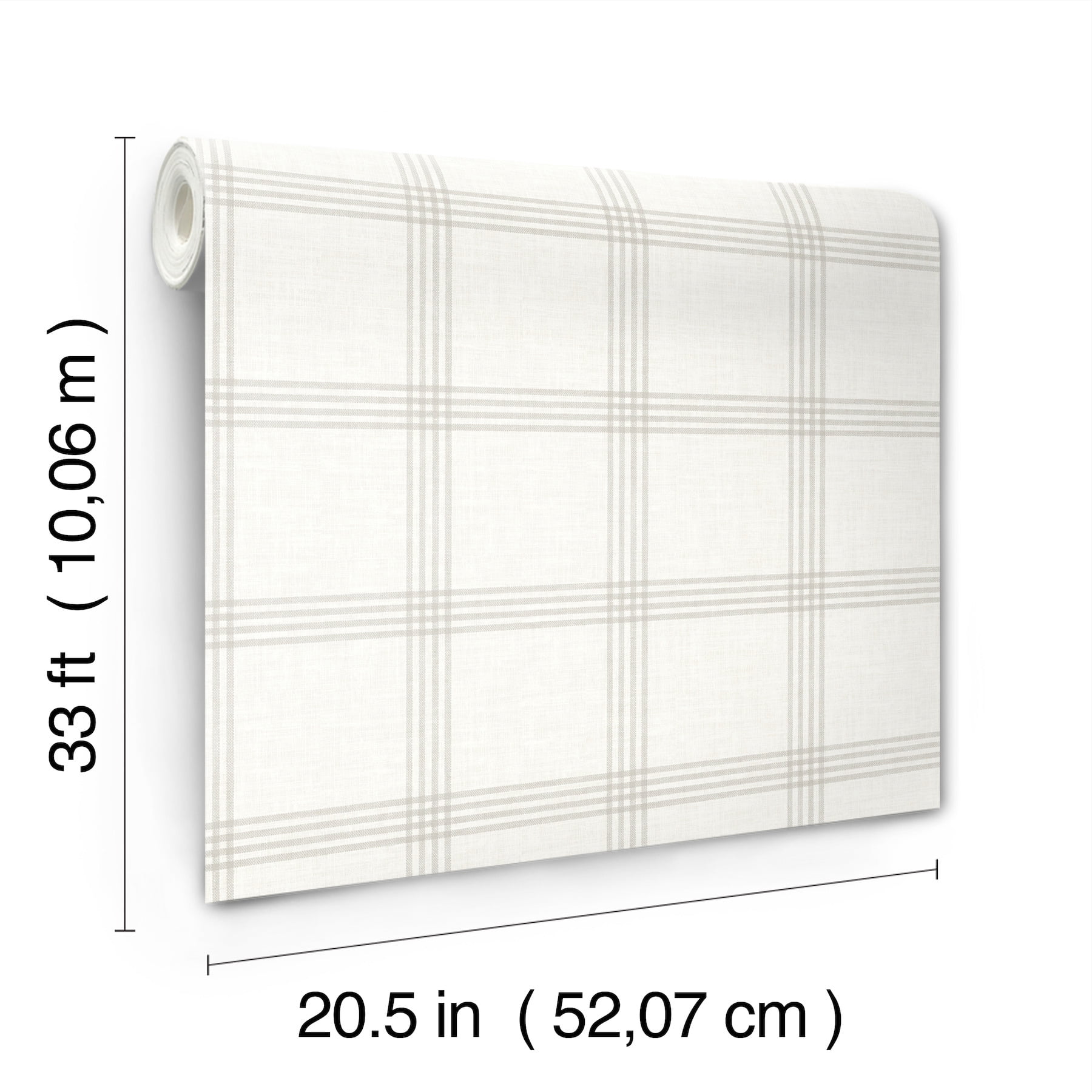Chesapeake Twain Plaid Wallpaper (Light Grey, 20.5 in x 33 ft) 5u5af