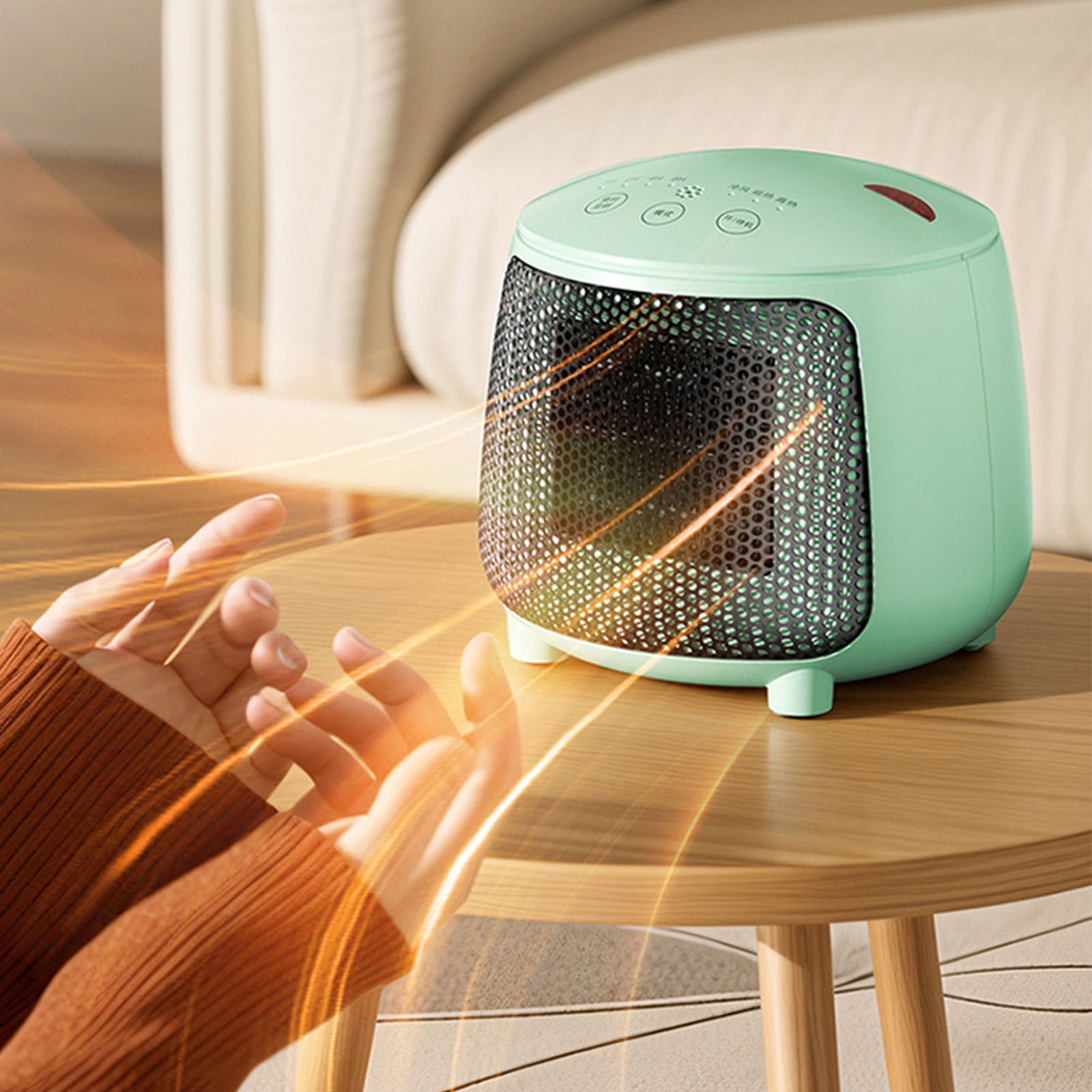 YZEGDCH Portable Electric Space Heater with Adjustable Thermostat and Timer (Green, 1500W) vvudt