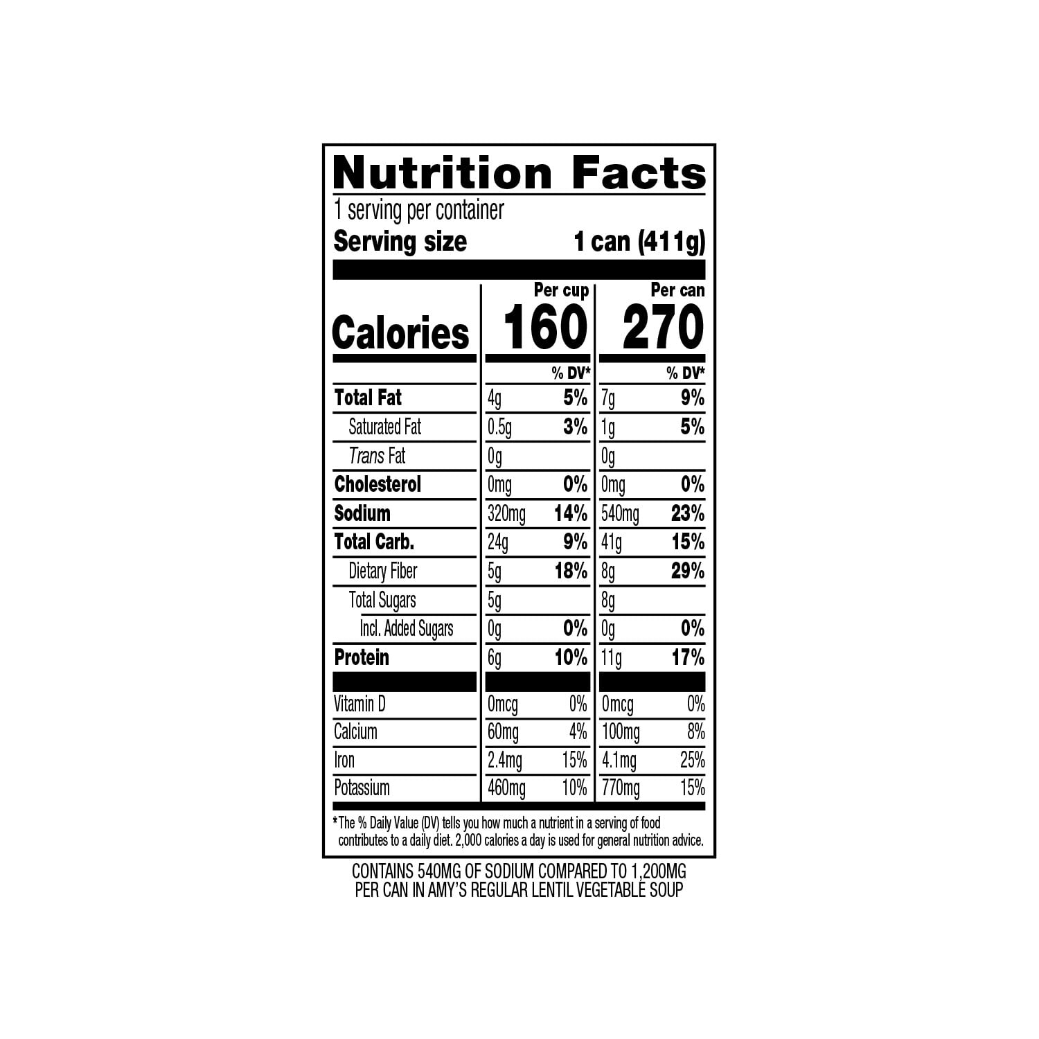 Amy's Kitchen Organic Lentil Vegetable Soup, Light in Sodium, Plant-Based Meal (14.5 oz) k8zfr