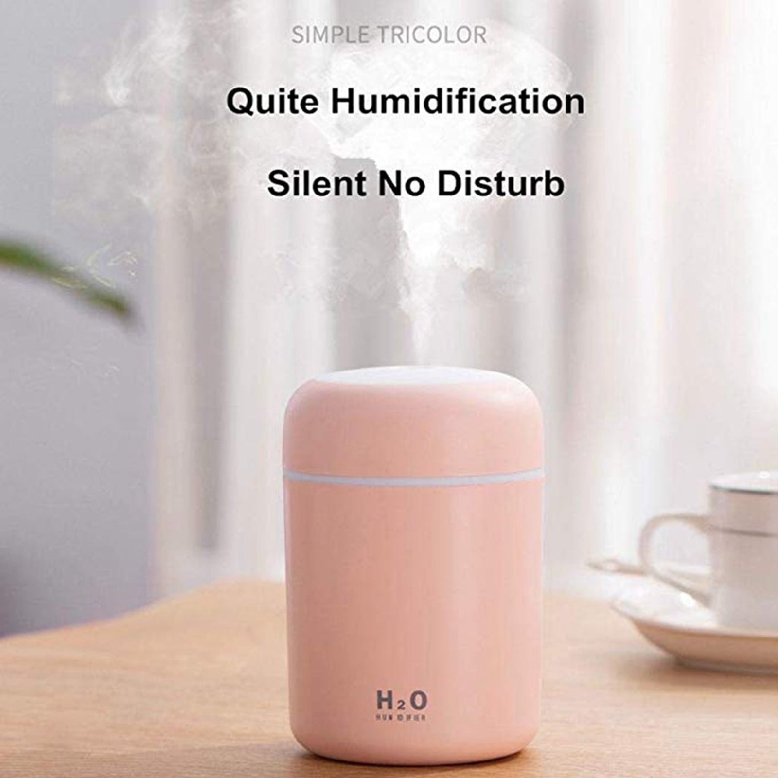 Wovilon Cool Mist Humidifier for Bedroom and Large Room with LED Night Light (Black, 10.14 fl oz) 6uvtt