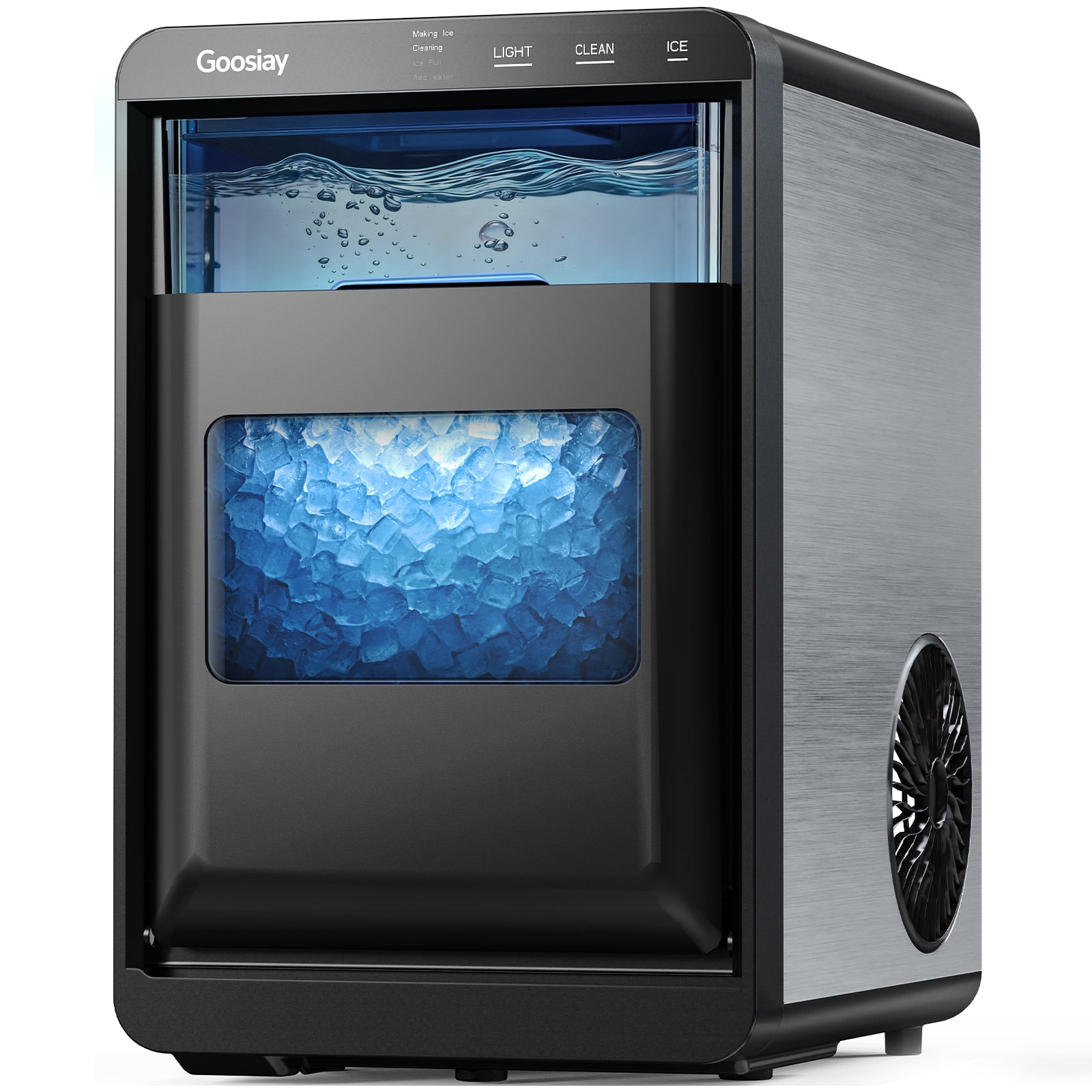 Goosiay Nugget Ice Maker Countertop, Portable Pebble Sonic Ice Machine for Home and Kitchen (Black, 44 lb) yty0m