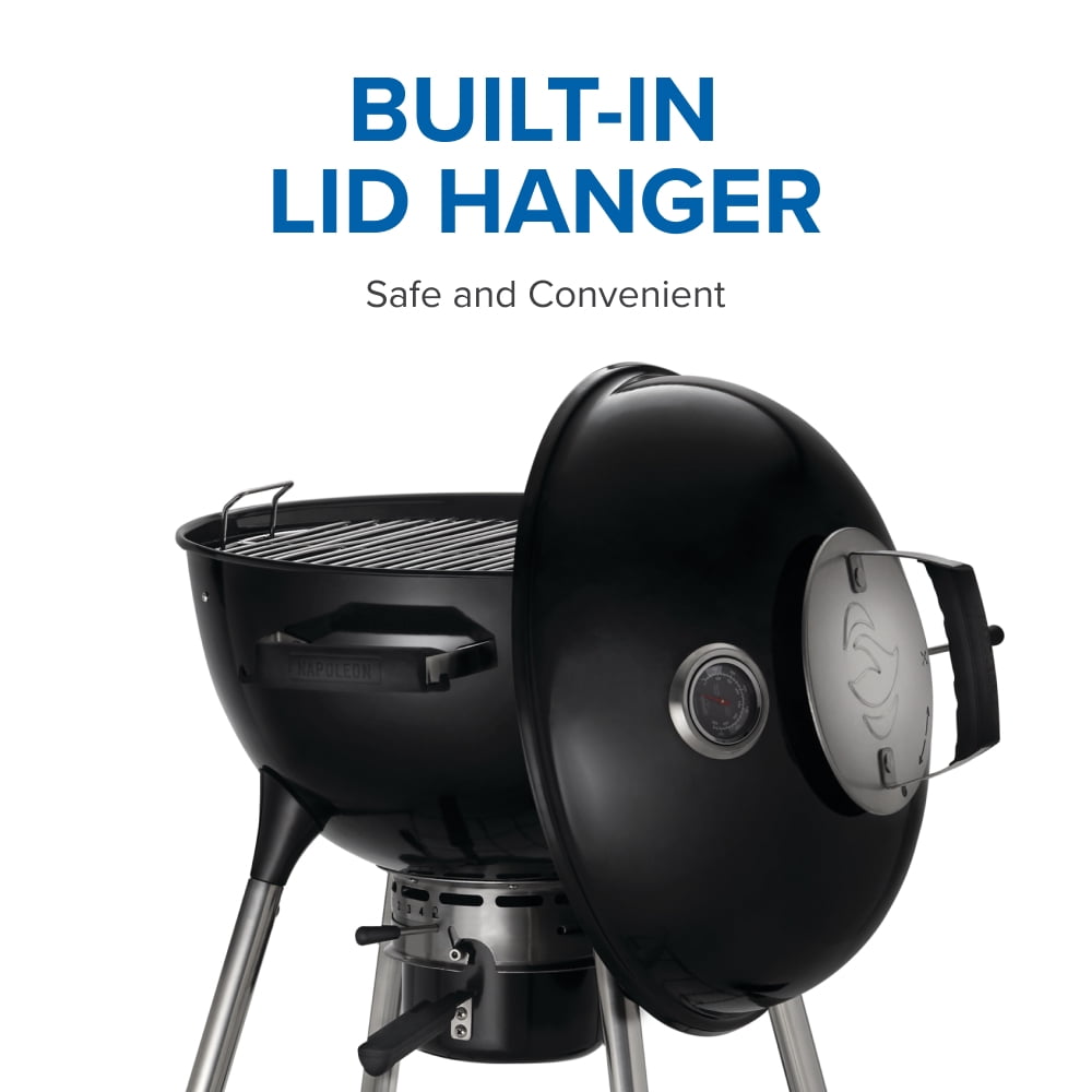 Napoleon 22 in. Kettle Charcoal Grill with Vortex Heat Management (Black, 22 in.) x241b