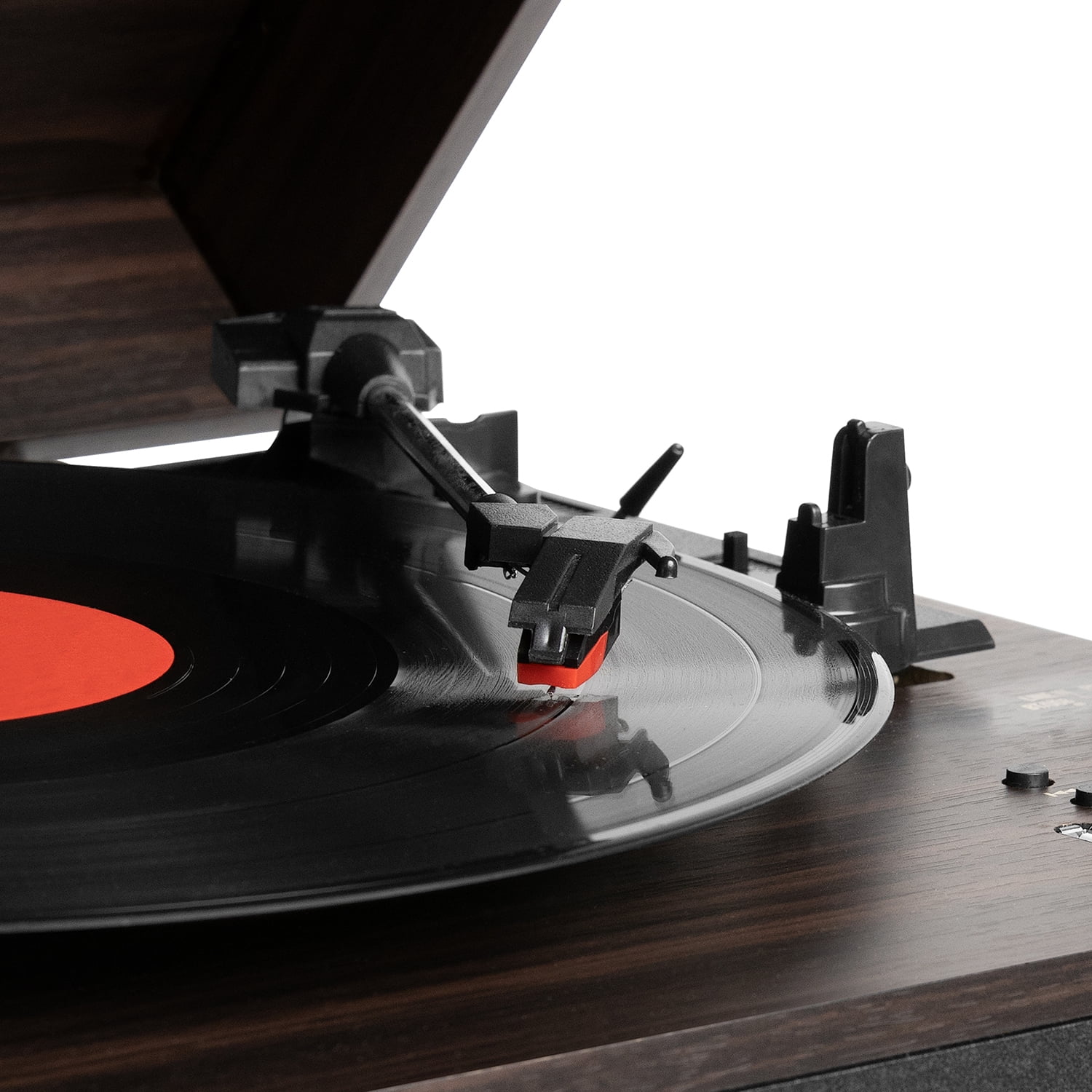 Victrola Liberty Bluetooth Record Player 3-Speed Turntable with Stand (Brown, 17.1 in x 15.7 in x 11 in) 7dp6p