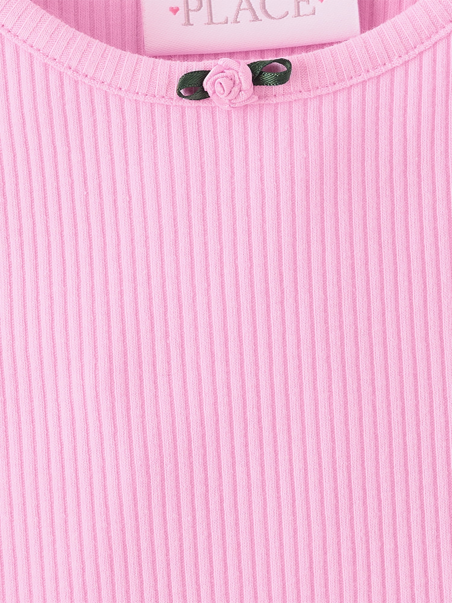 The Children's Place Girls Sleeveless Ribbed Tiered V-Waist Dress (Pink, XS) r5sze