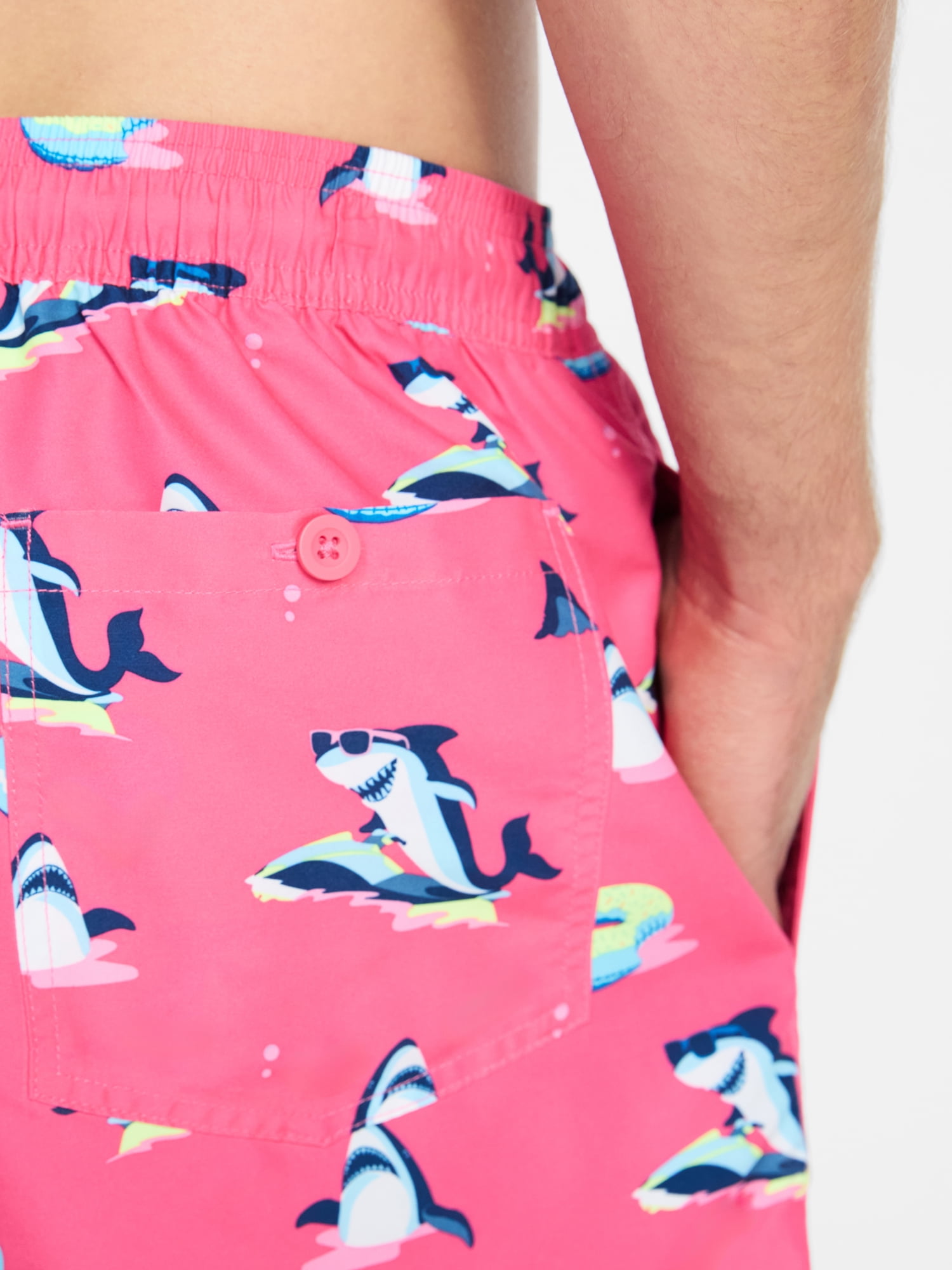 No Boundaries Men's Swim Trunks Quick-Dry Elastic Waistband (Pink, S-5XL) 30aa2