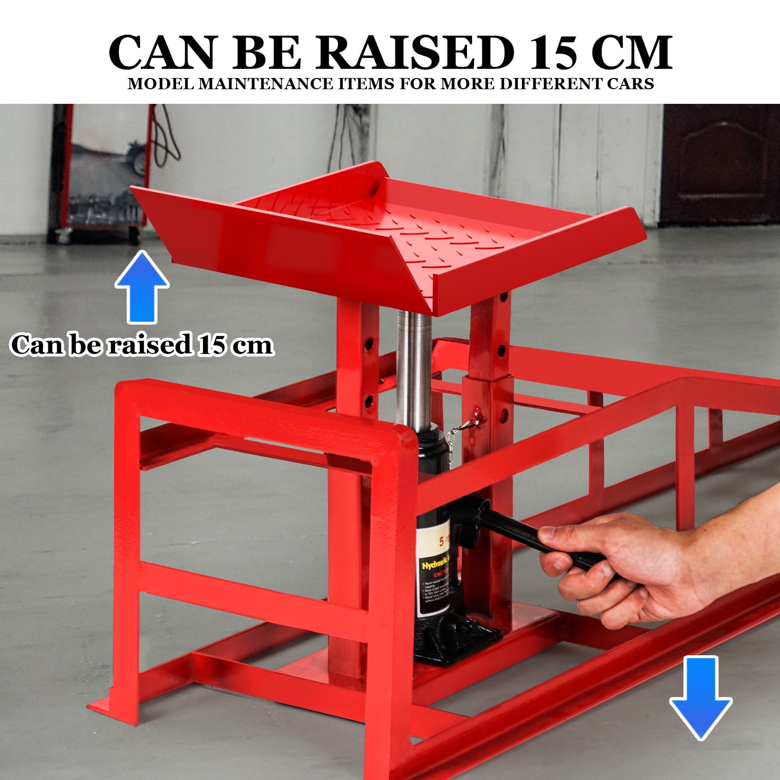 Lafati Hydraulic Car Ramps Heavy-Duty Vehicle Lift Set (Red, 10000 lb) ughmu