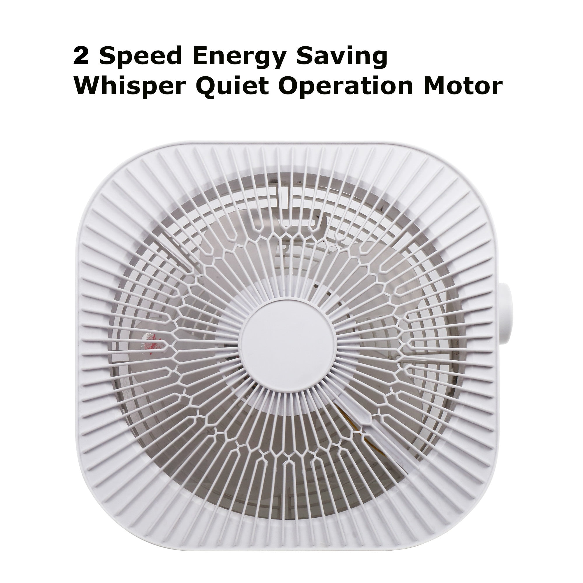 Optimus Portable Box Fan, Whisper-Quiet Desktop Cooling Fan (White, 13.2 in x 4.3 in x 12.6 in) vkt0o