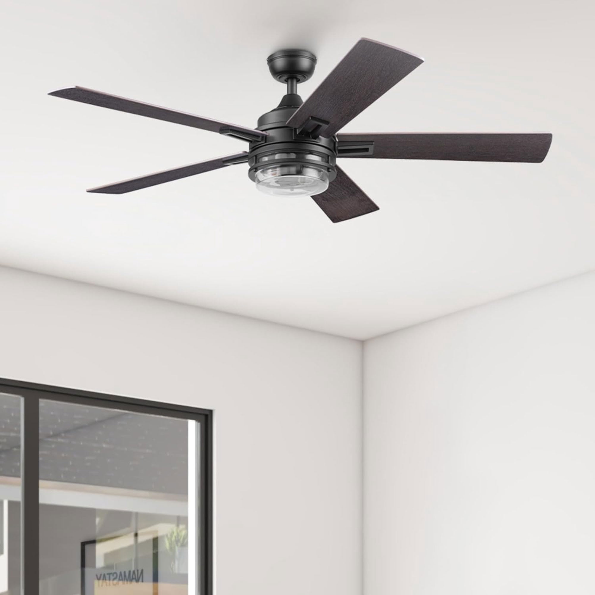 Honeywell Myers Park 52 in Ceiling Fan with Remote and Reversible Blades (Matte Black, 52 in) eyeup