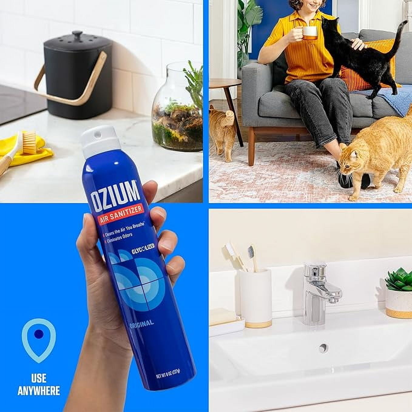 Ozium Air Sanitizer and Odor Eliminator Spray, Country Fresh (3 Pack, 8 oz) i2kp2