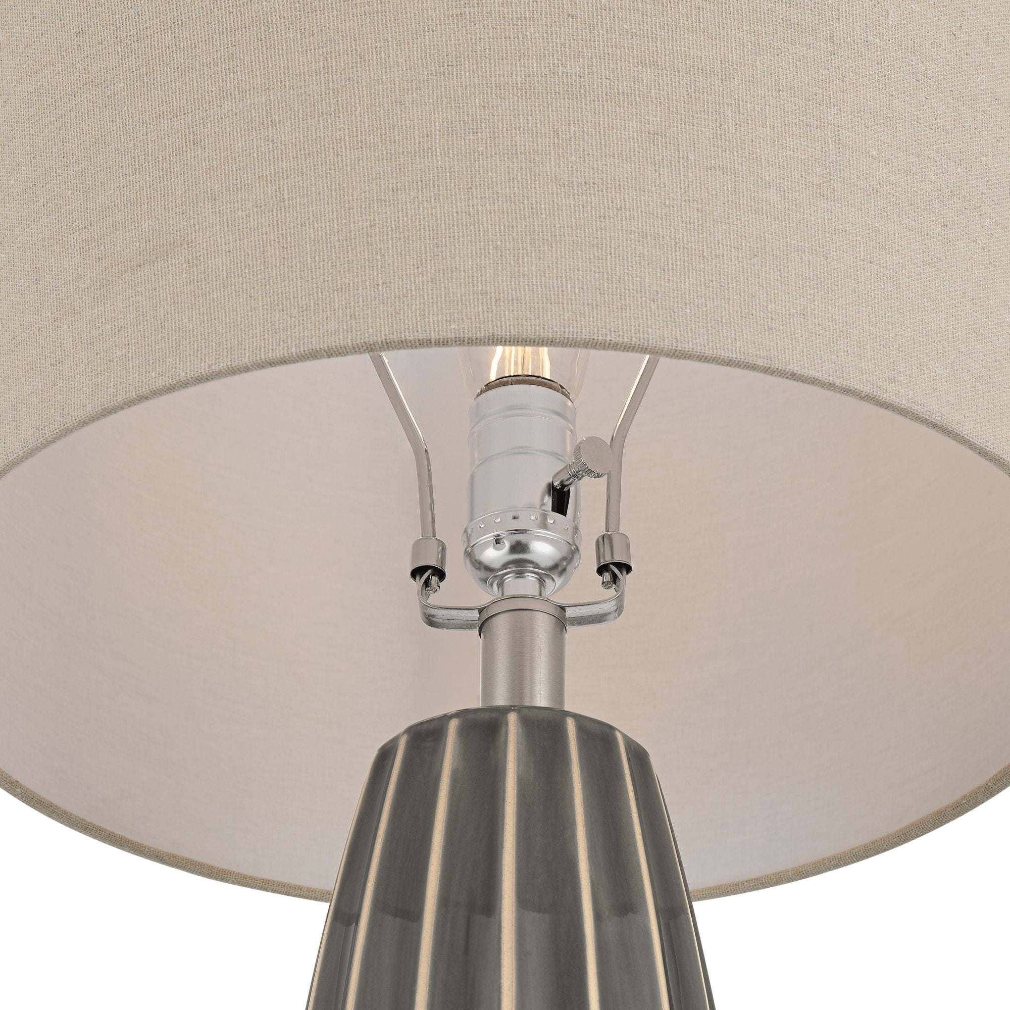360 Lighting Olsen Ceramic Table Lamp with Fabric Shade (Charcoal Gray, 26.5 in) y4hc6