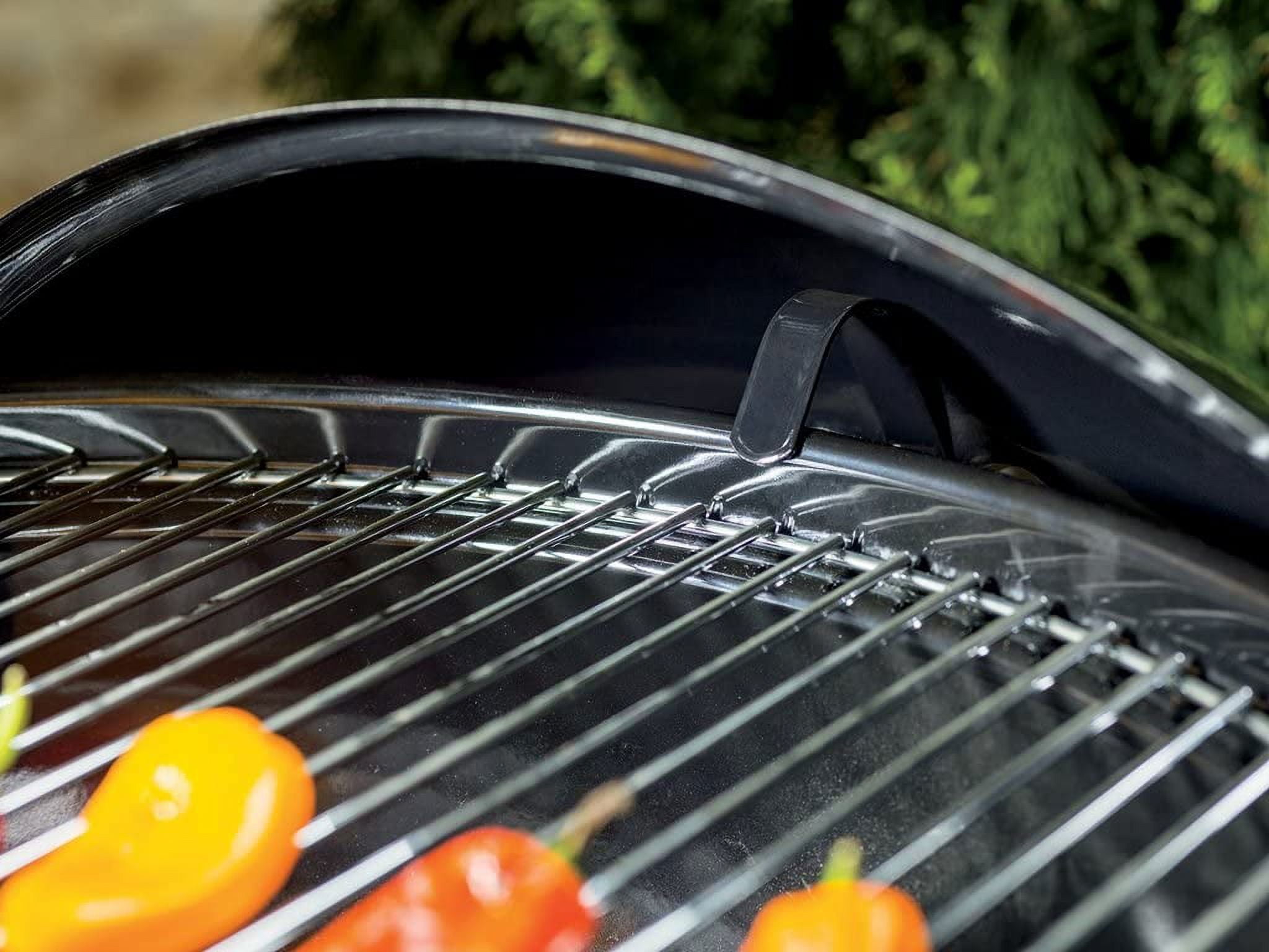 Classic Large Square Charcoal Barbecue Kettle Grill with Wheels (Red, 22 in) jsrlv - Image 9