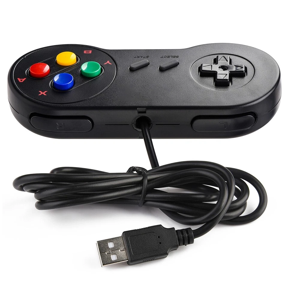 Rhea Wired USB Game Controller for Super Nintendo PC and Mac (Classic Retro Style, 1 Pack) f3gh4