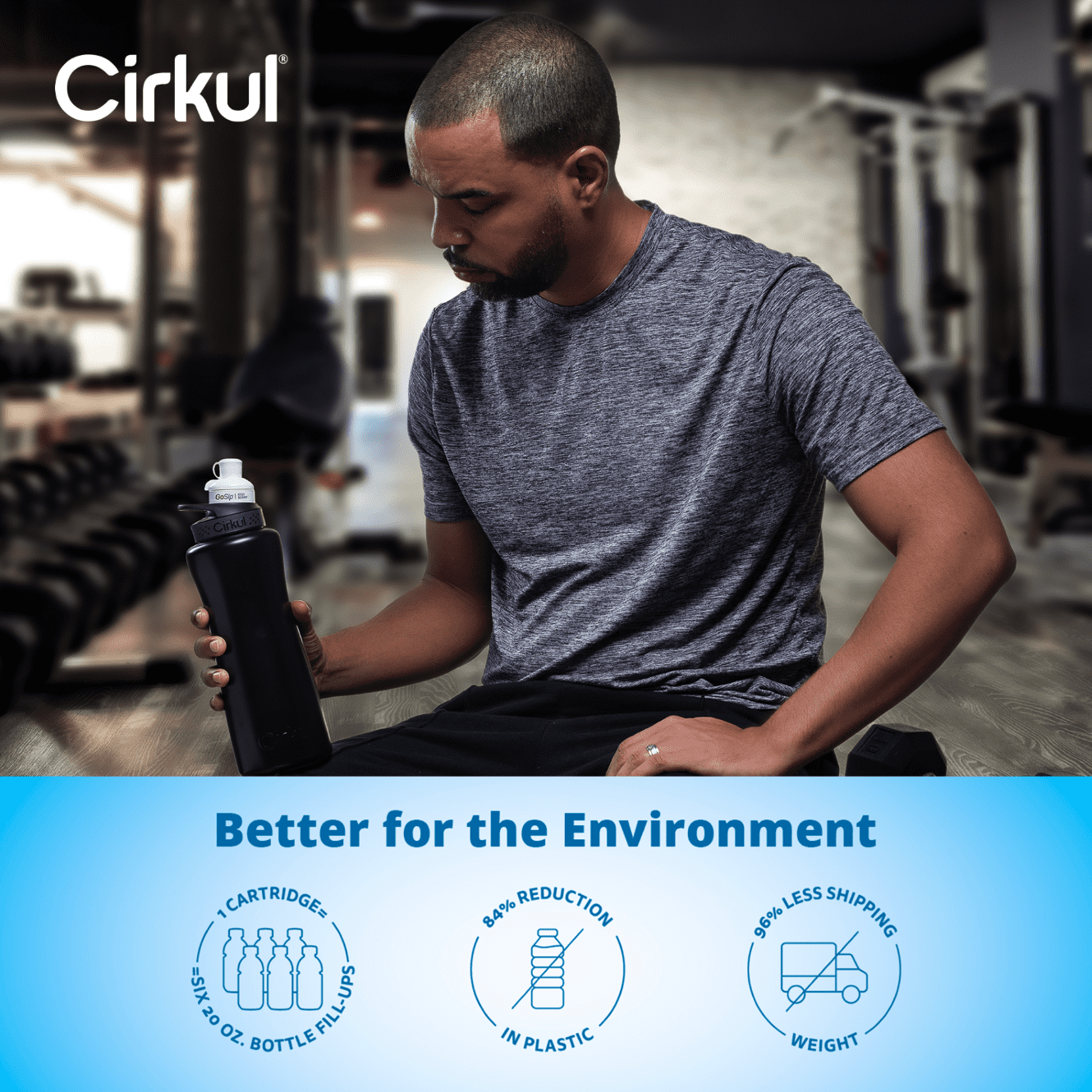 Cirkul Stainless Steel Water System Starter Kit with Flavor Dial and 2 Cartridges (Matte Black, 32 oz) wuczt