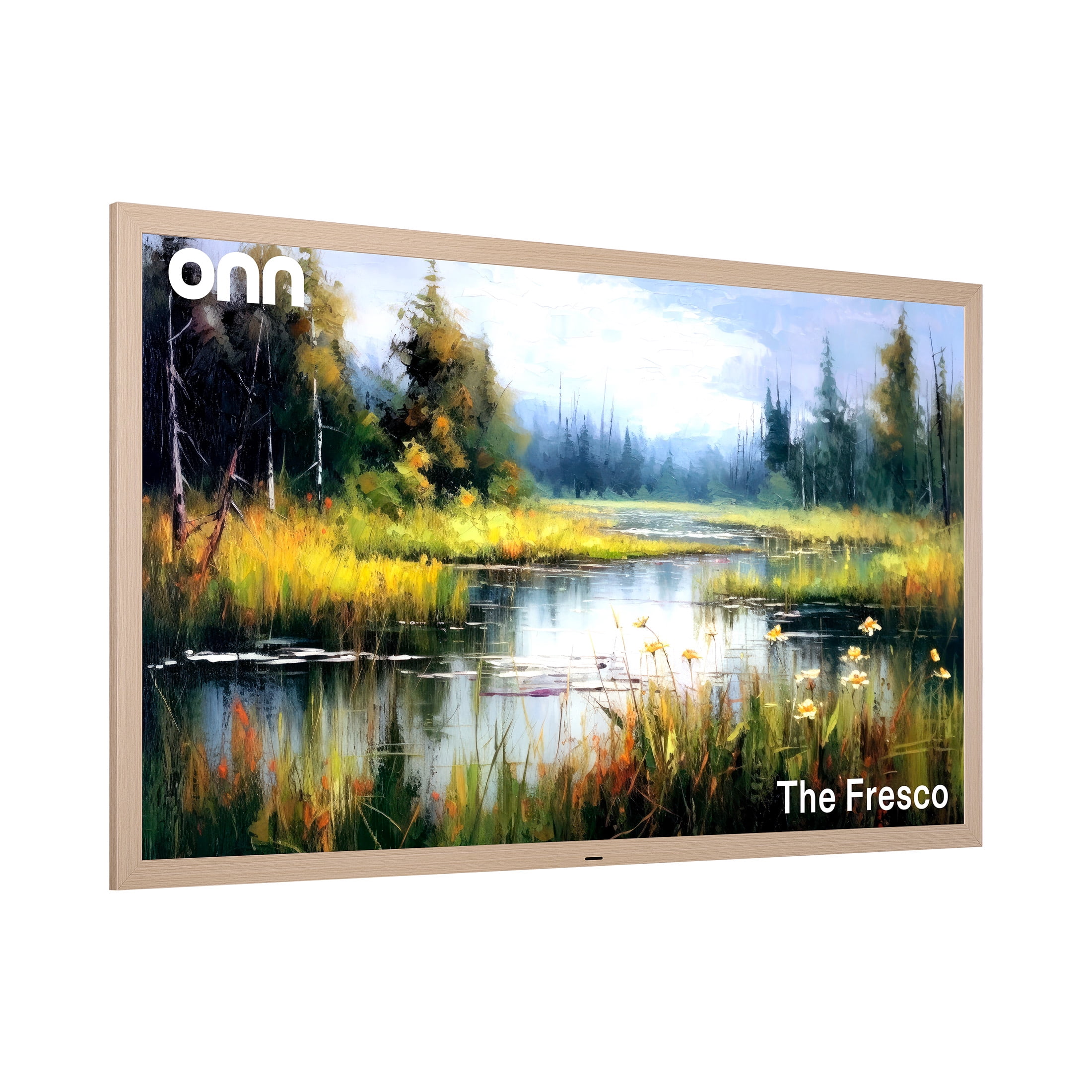 onn 65 in The Fresco Art Gallery 4K UHD Google TV with Gemini (Golden Brown, 65 in) oqgg7