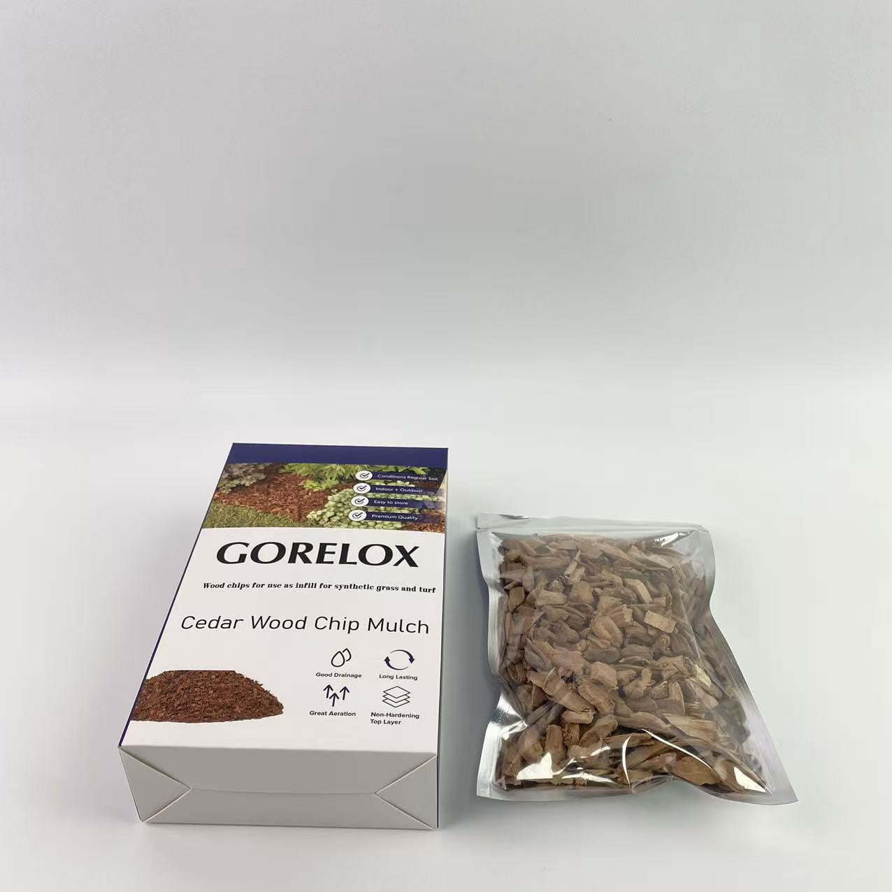 GORELOX Cedar Wood Chip Mulch for Synthetic Grass Infill and Landscaping (Natural, 2 cu ft) mbbus