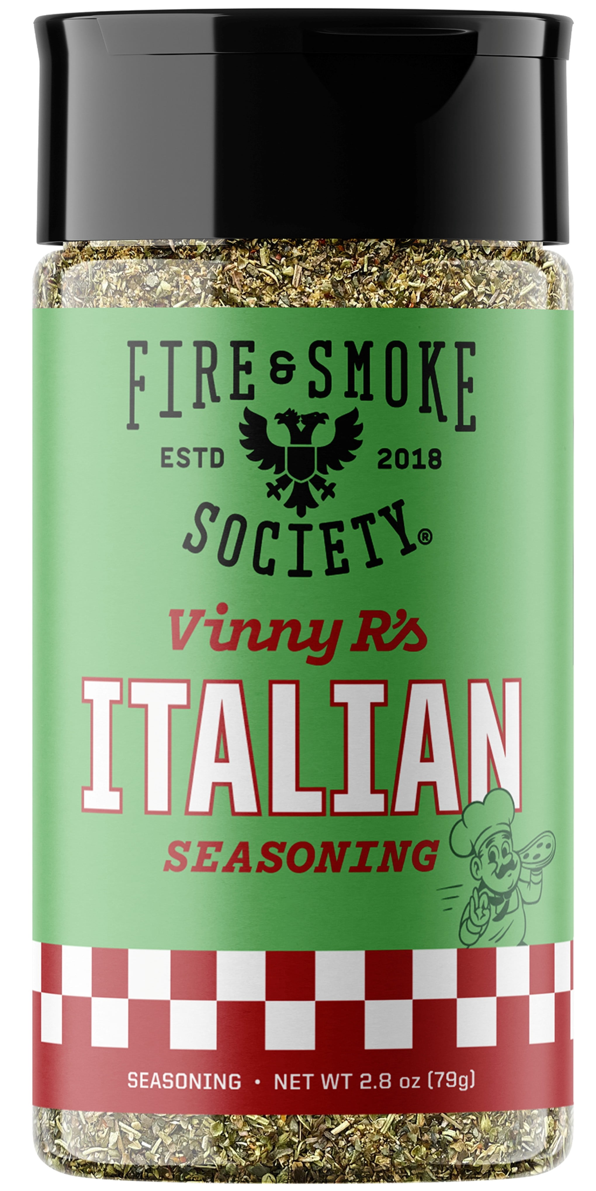 Fire & Smoke Society Vinny R's Italian Seasoning Blend, Salt-Free Herb Mix (2.8 oz) 3qrci