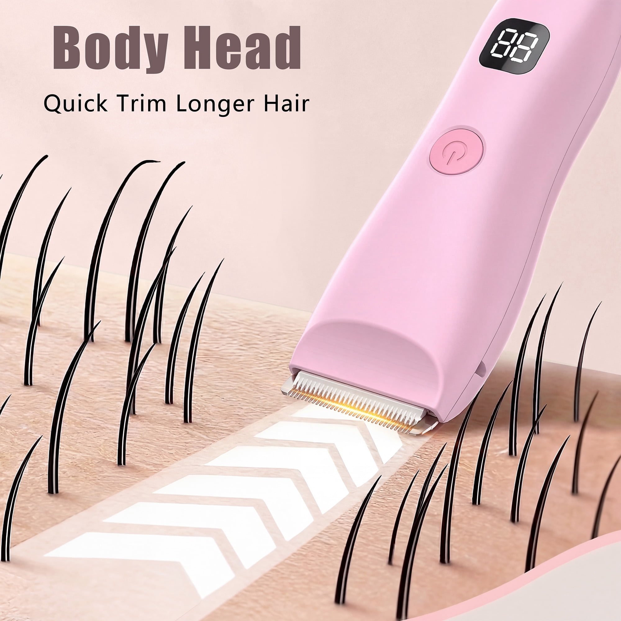 Cshidworld Electric Shaver for Women, Painless Wet & Dry Body Hair Remover with LED Display (Pink, 1 Count) nj9i2