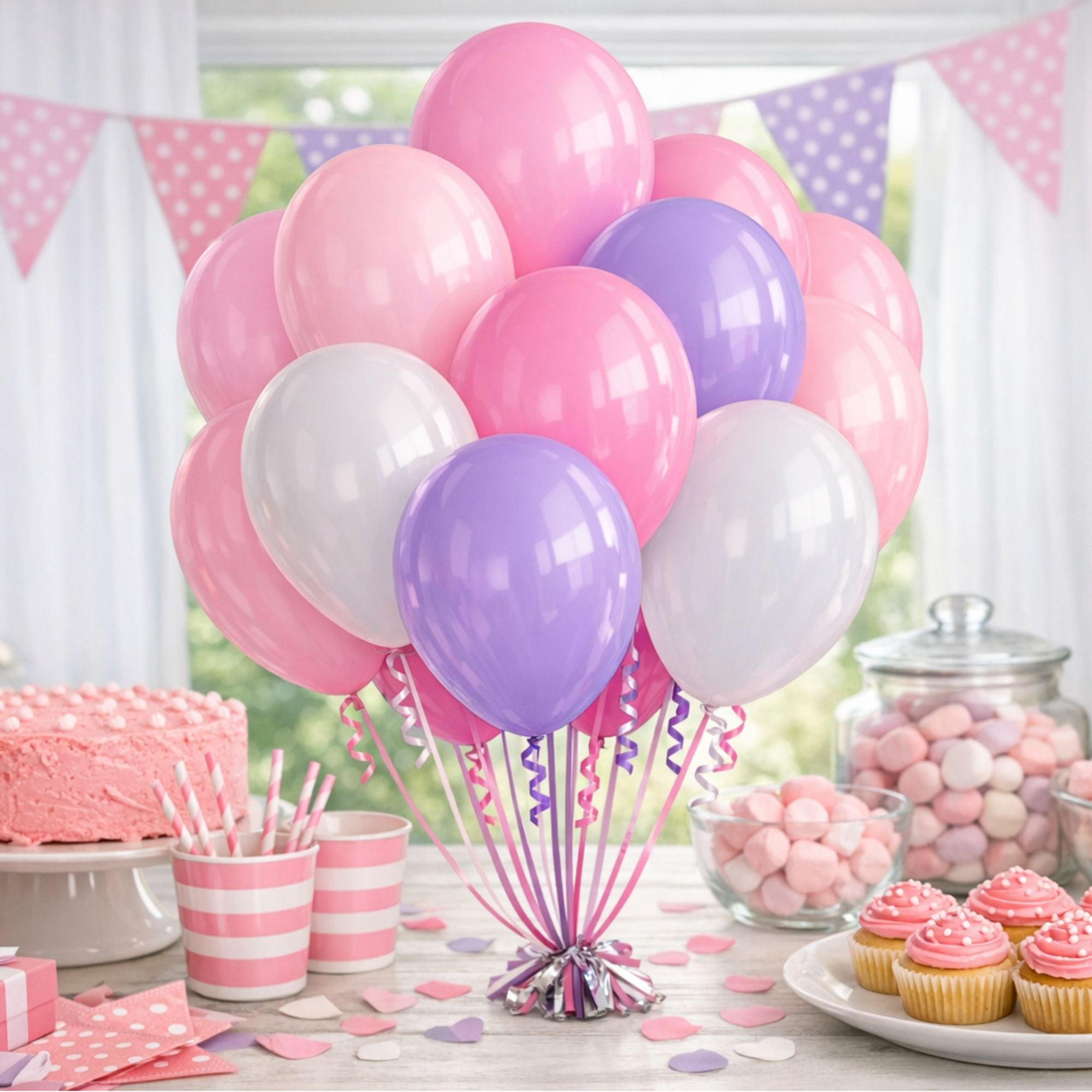 Way To Celebrate Latex Party Balloons, Decorative Assorted Shades (Pink, 20 Pieces, 9 in) fyfe3