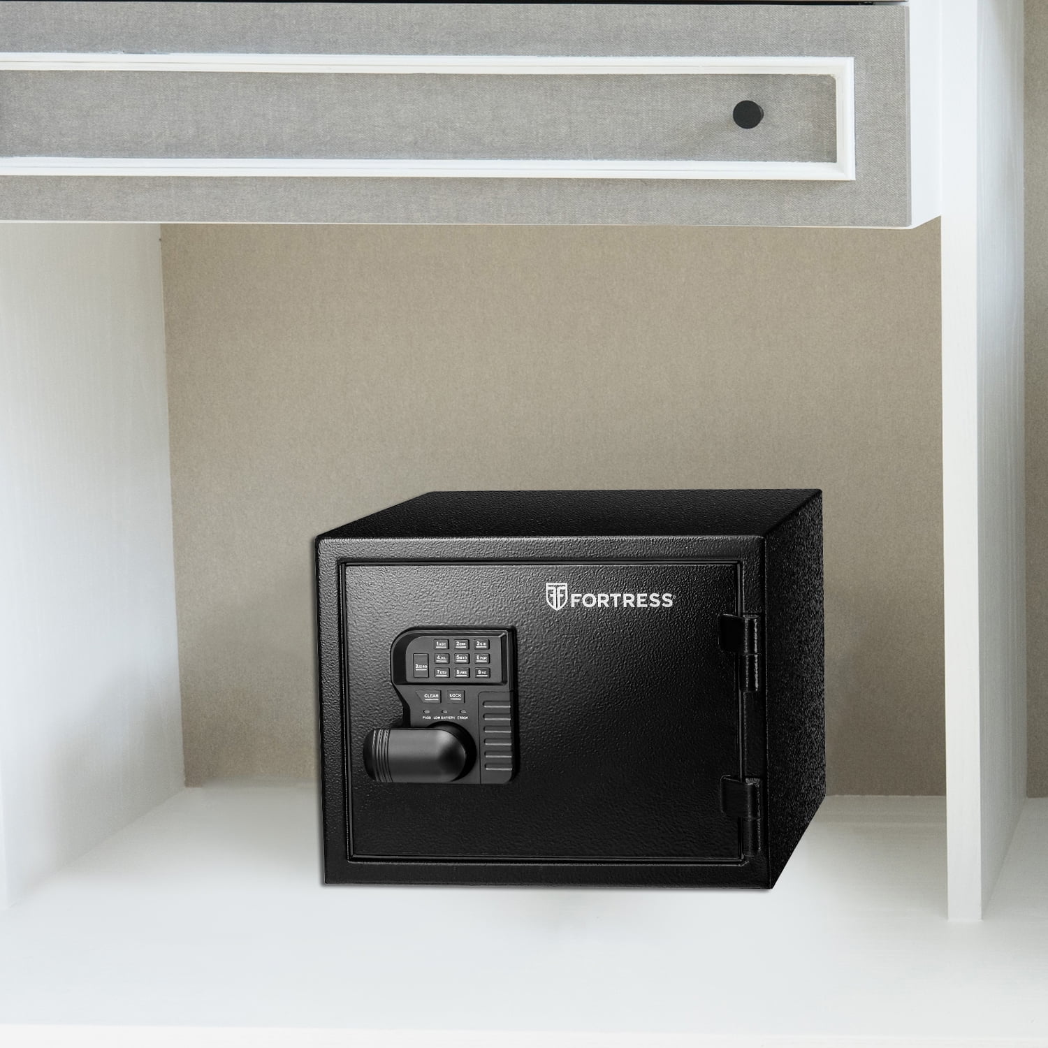 Fortress Personal Fire and Waterproof Safe with Electronic Lock (Black, 1 Shelf) r86yq
