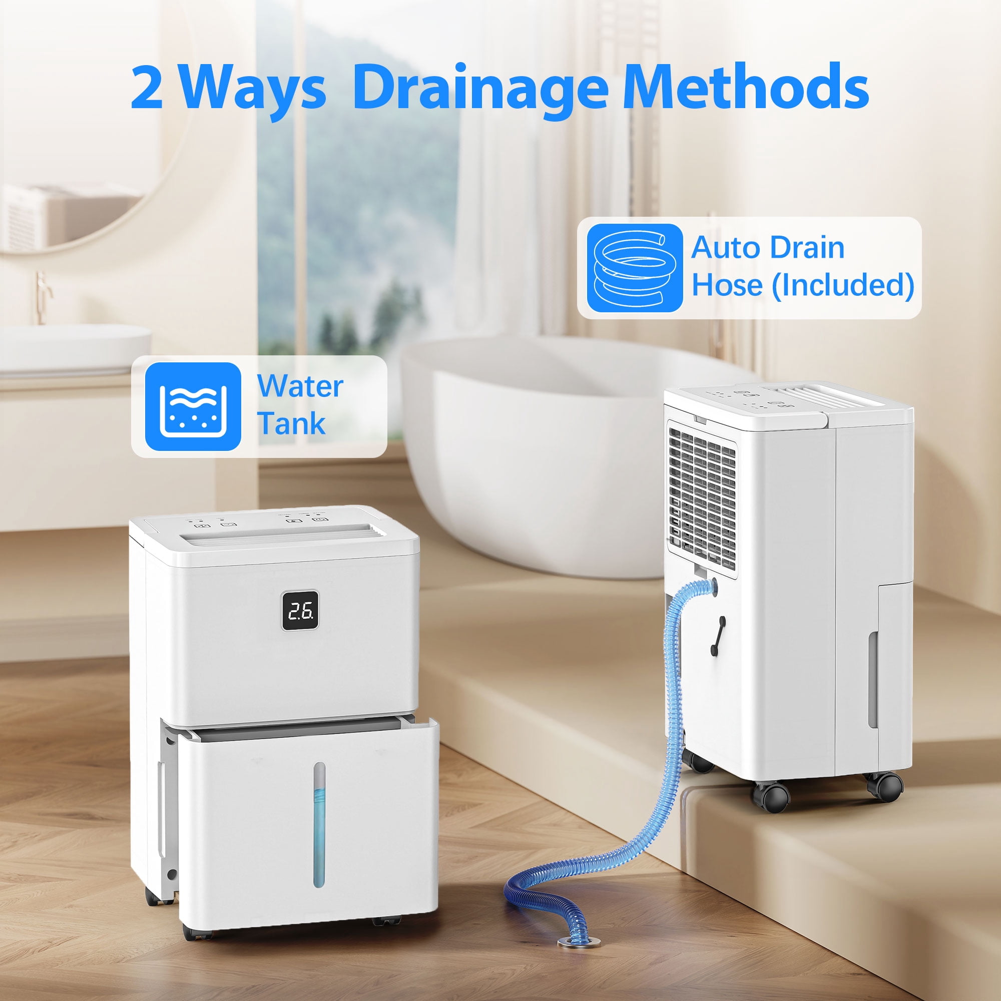 Aootek MAX Dehumidifier for Basements and Large Spaces up to 3000 Sq. Ft (White, 30 Pints) z7d9b