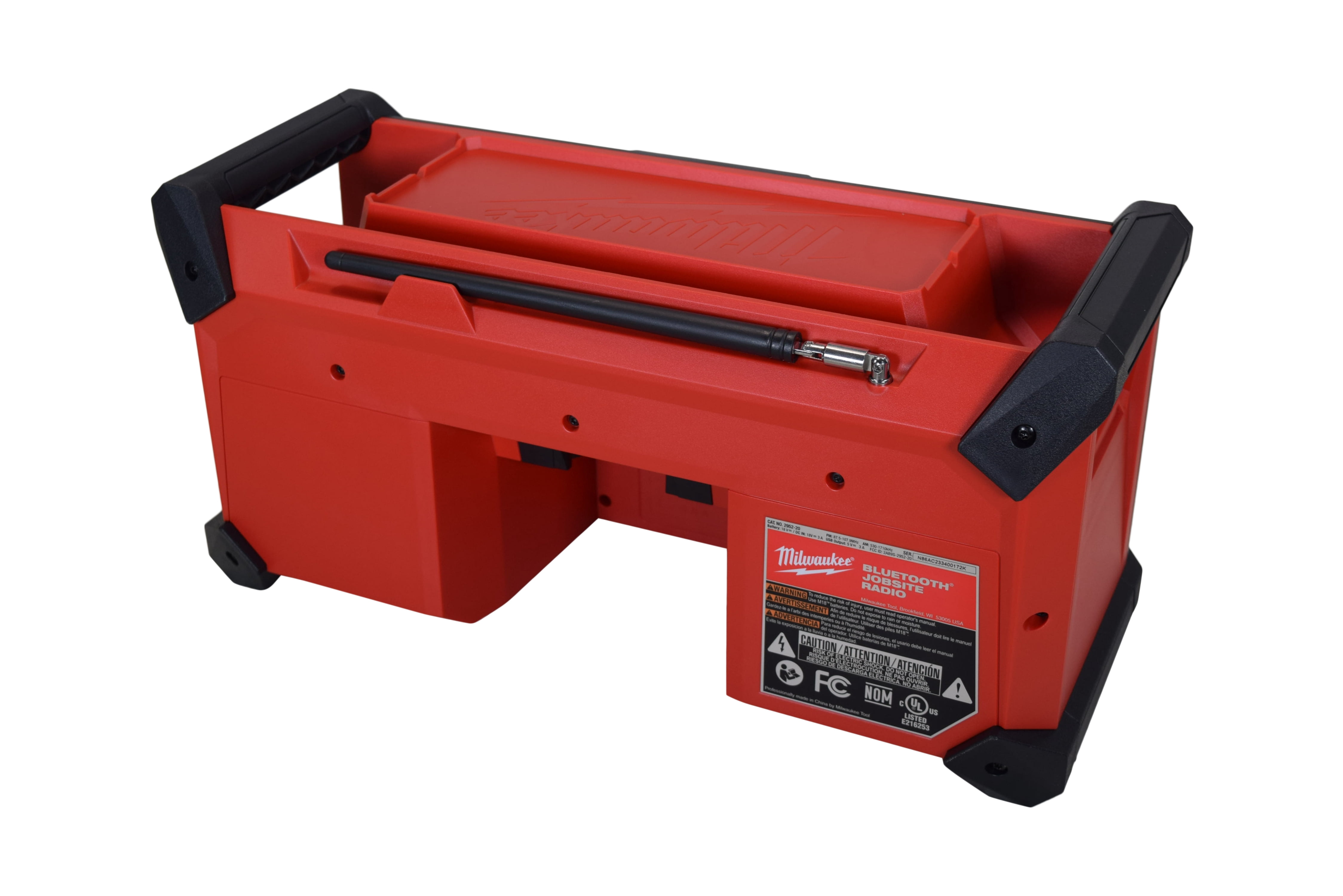 Milwaukee 2952-20 18V Cordless Bluetooth Jobsite Radio (Red, Tool Only) vil51