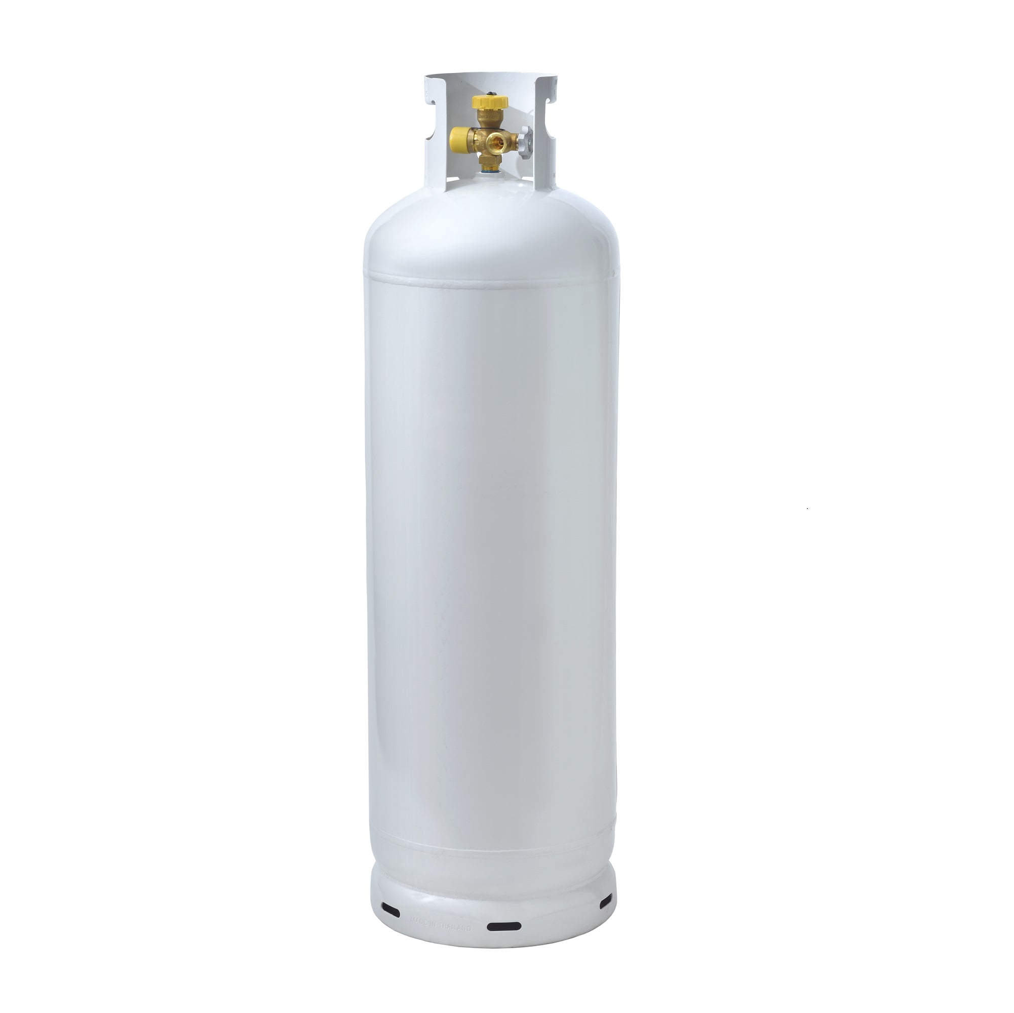 Flame King Propane Tank, High-Capacity Multi-Valve Steel Cylinder (White, 100 lb) 6kbvp
