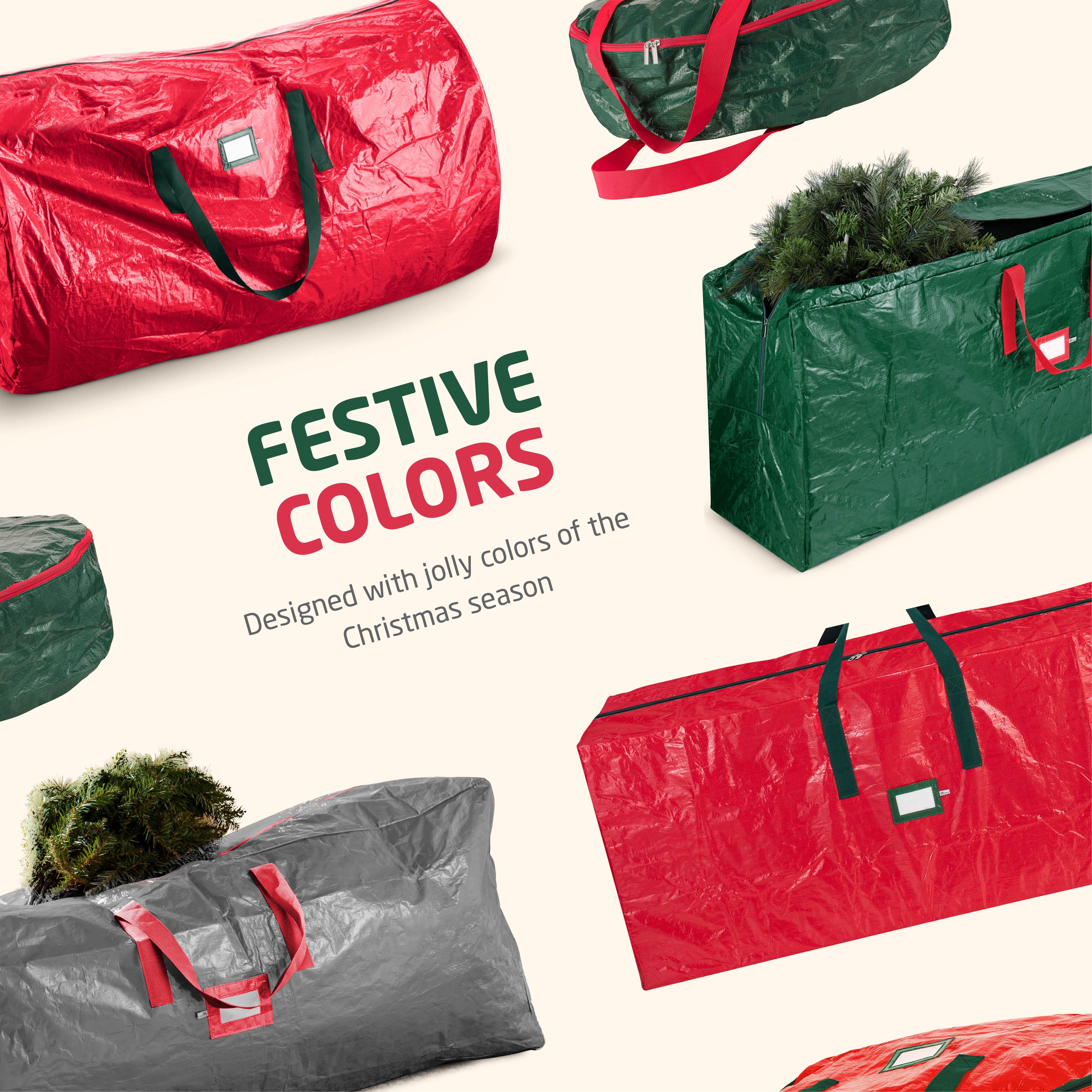 Zober Christmas Tree Storage Bag for Artificial Trees up to 9 ft Tall (Grey, 65 in x 15 in x 30 in) 4pcct