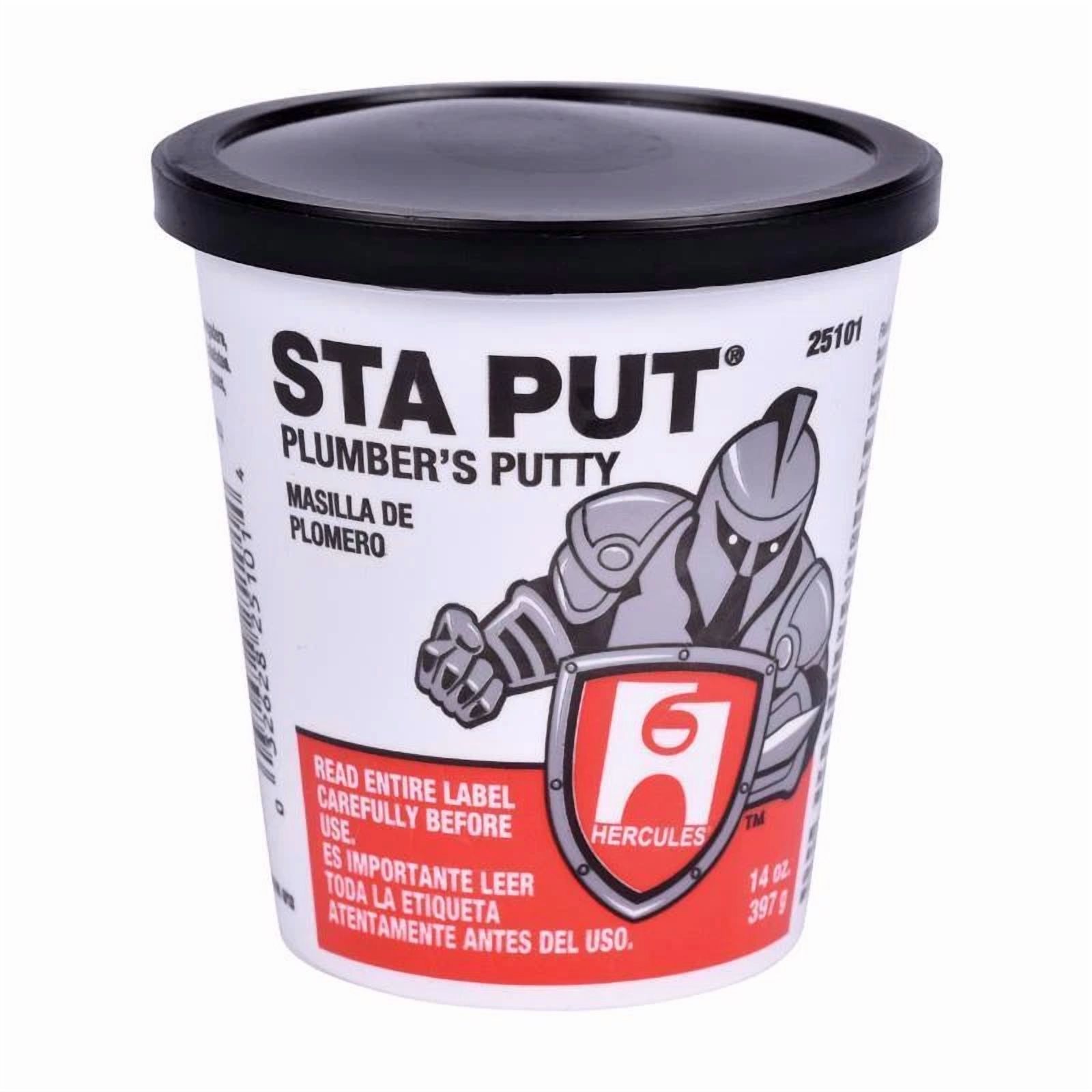 VAULT Hercules Sta Put Plumbers Putty, Professional Grade Sealing Compound (White, 14 oz, 3 Pack) n74bi