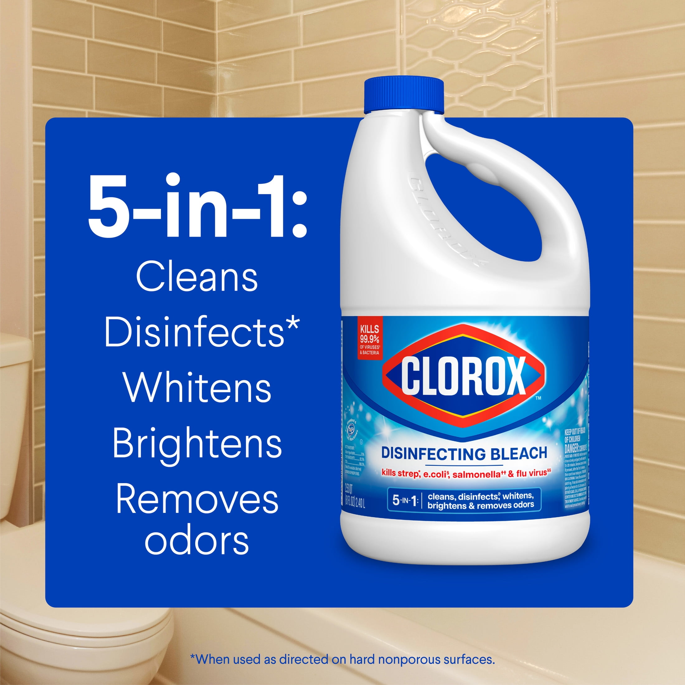 Clorox Disinfecting Liquid Bleach Cleaner, Regular Scent (81 fl oz) kj97c
