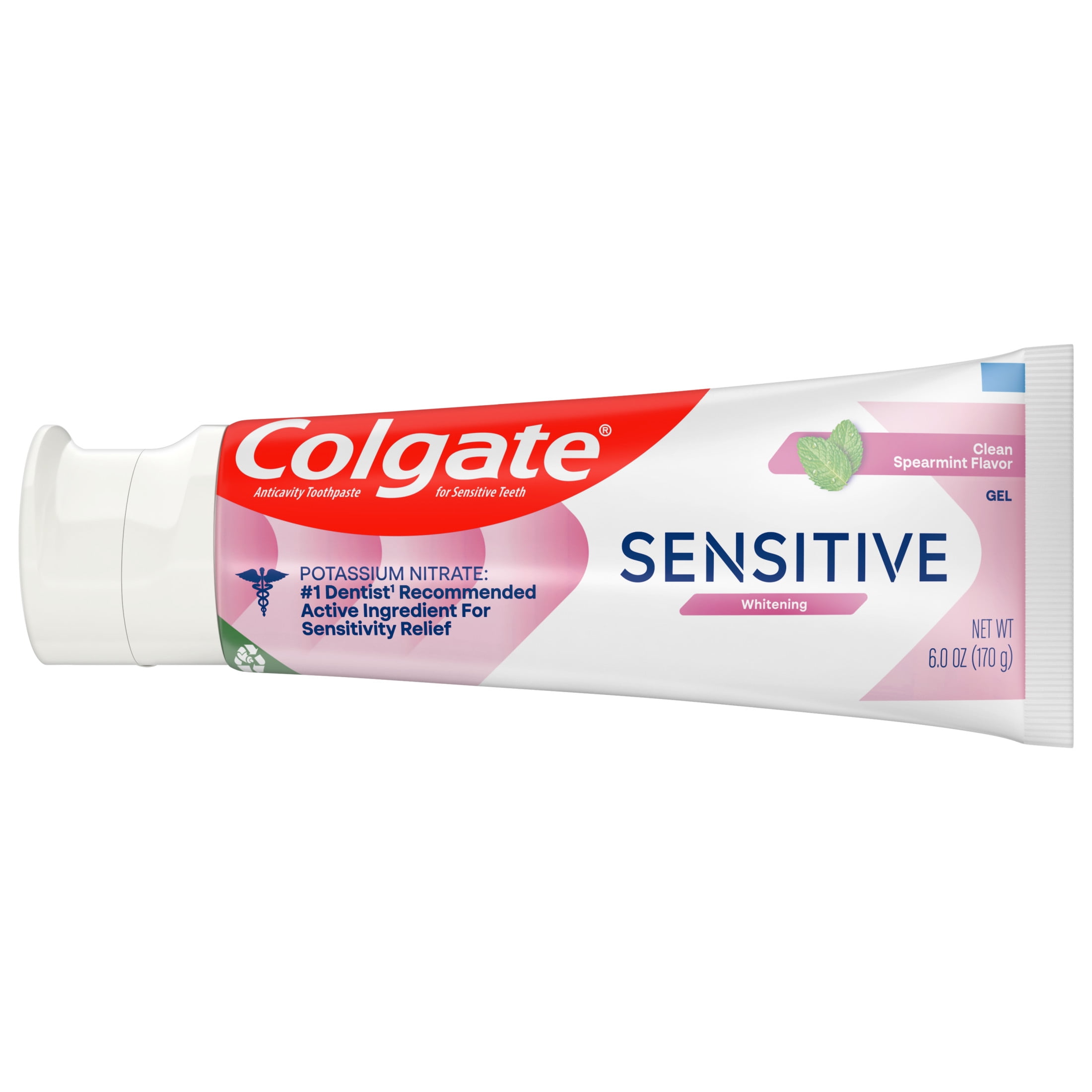 Colgate Sensitive Whitening Toothpaste Gel, Cavity Protection and Enamel Repair (Spearmint, 6 oz) ina72
