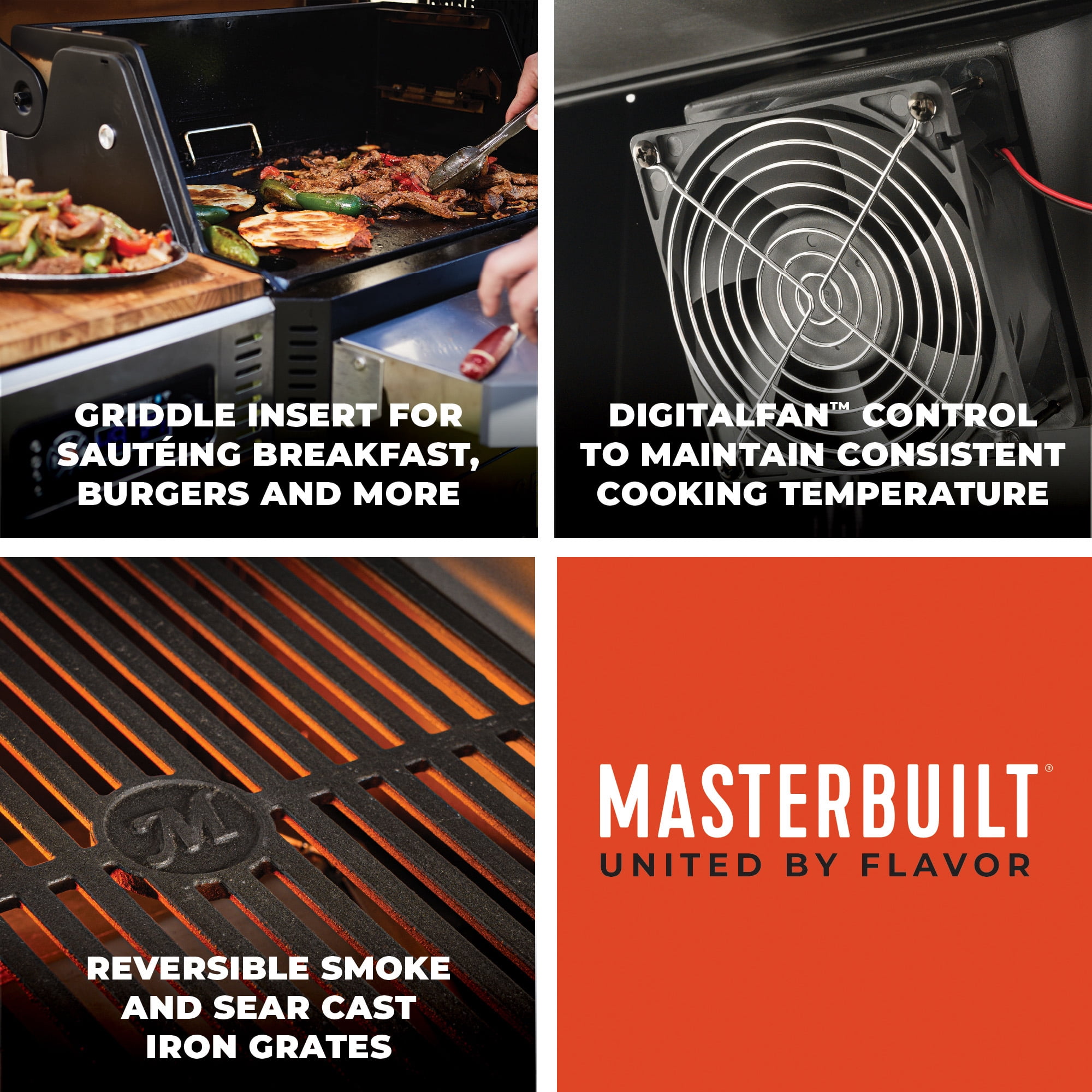 Masterbuilt Gravity Series 800 Digital Charcoal Smoker Grill with Griddle Insert (Black, 800 sq in) l4m75