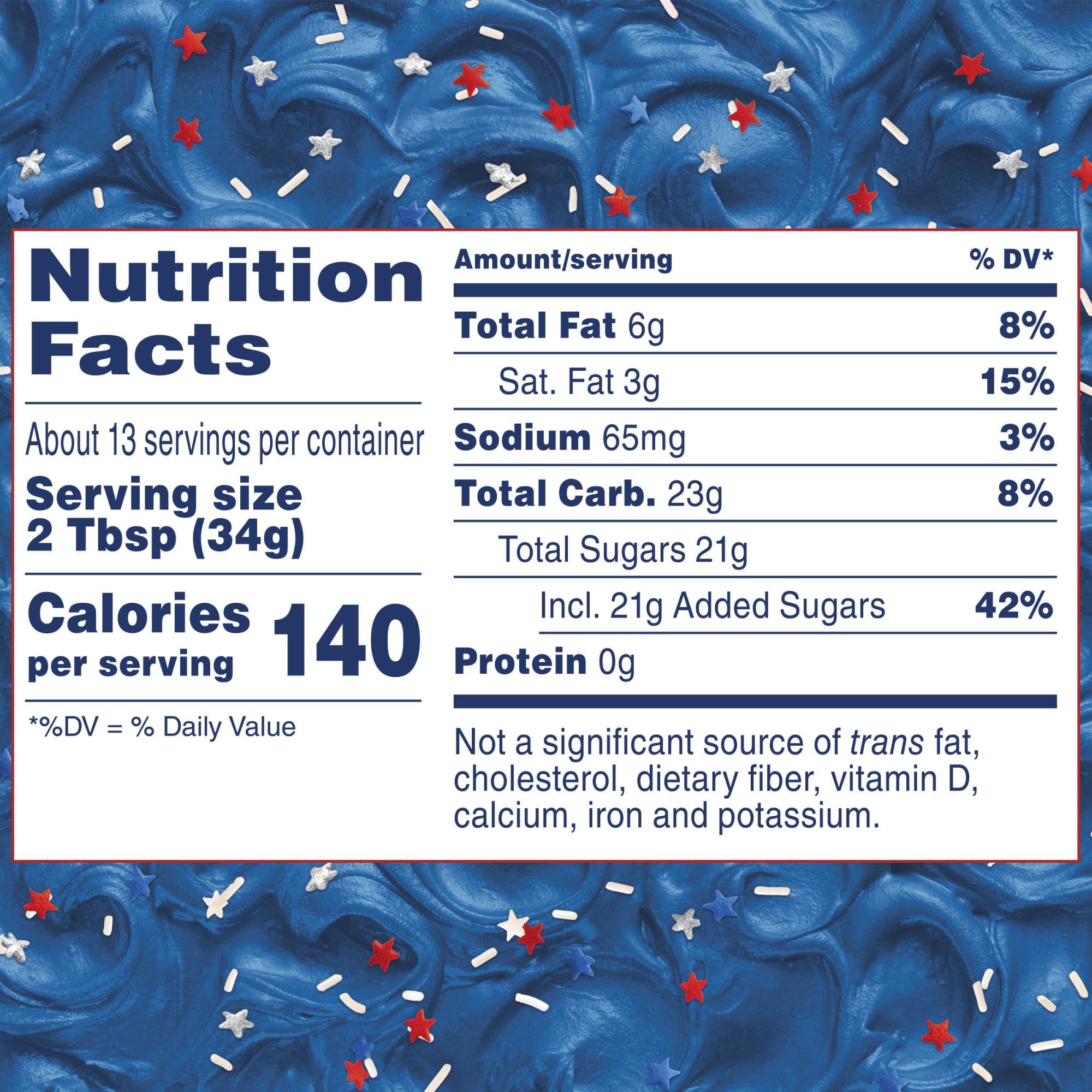 Pillsbury Funfetti Stars and Stripes Vanilla Frosting with Sprinkles (Blue, 15.6 oz) nmtoo