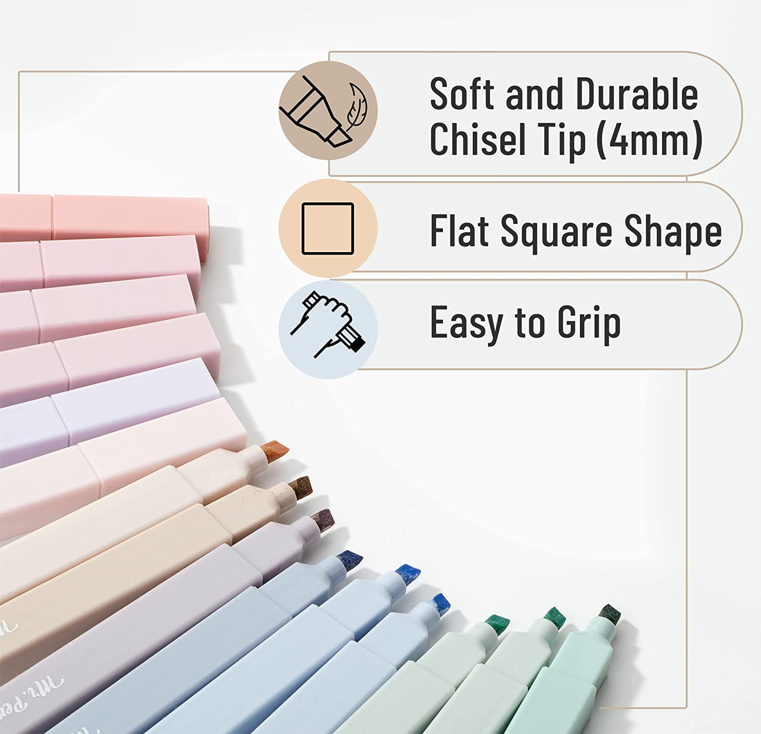 Mr. Pen Aesthetic Highlighters, Chisel Tip, No Bleed Pastel Ink, Morandi Assorted Colors (16 Pack) 0twkr