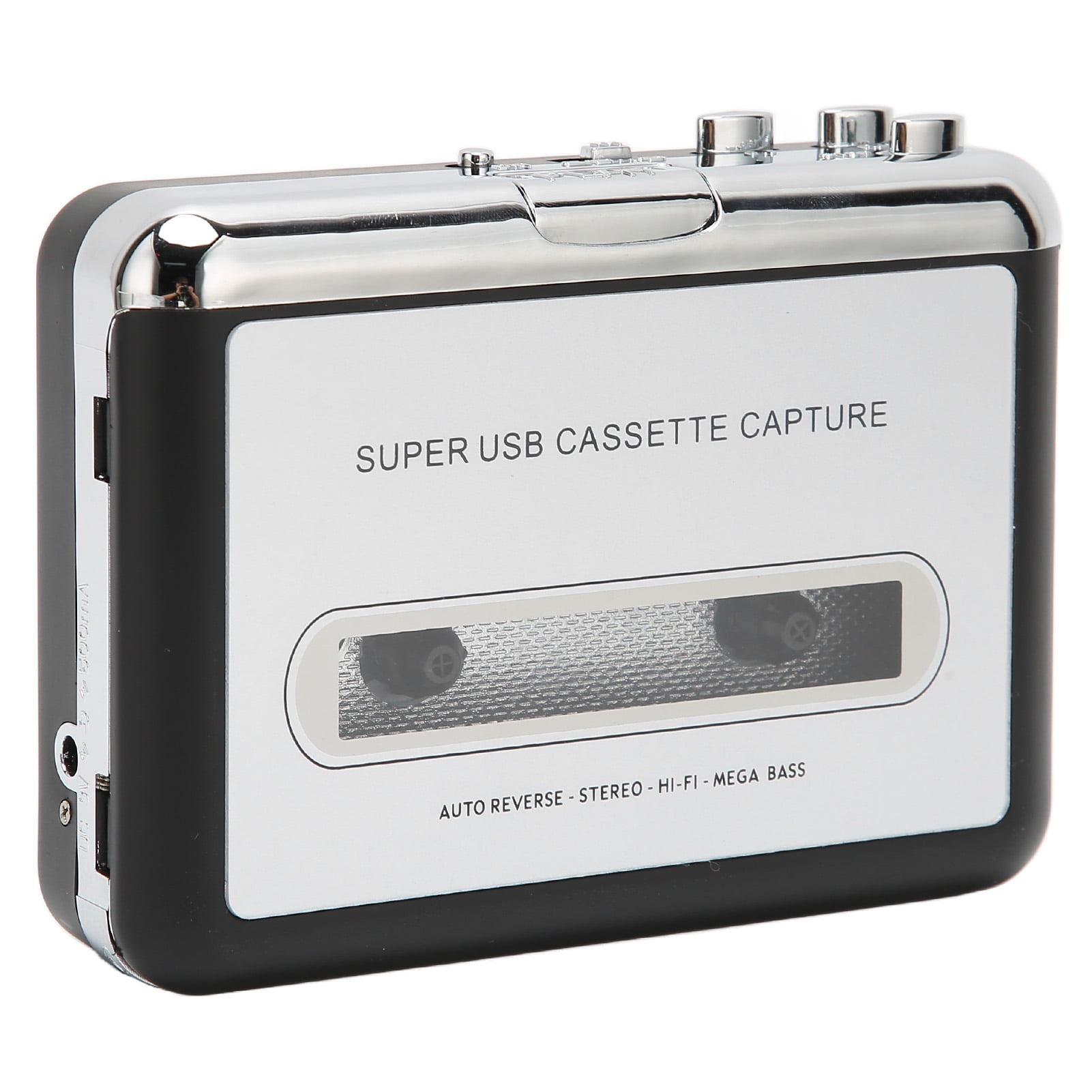 Eotvia USB Cassette Tape Player, Portable Audio Converter for Laptops (Black, 4.5 in x 3.5 in x 1.2 in) 801ch