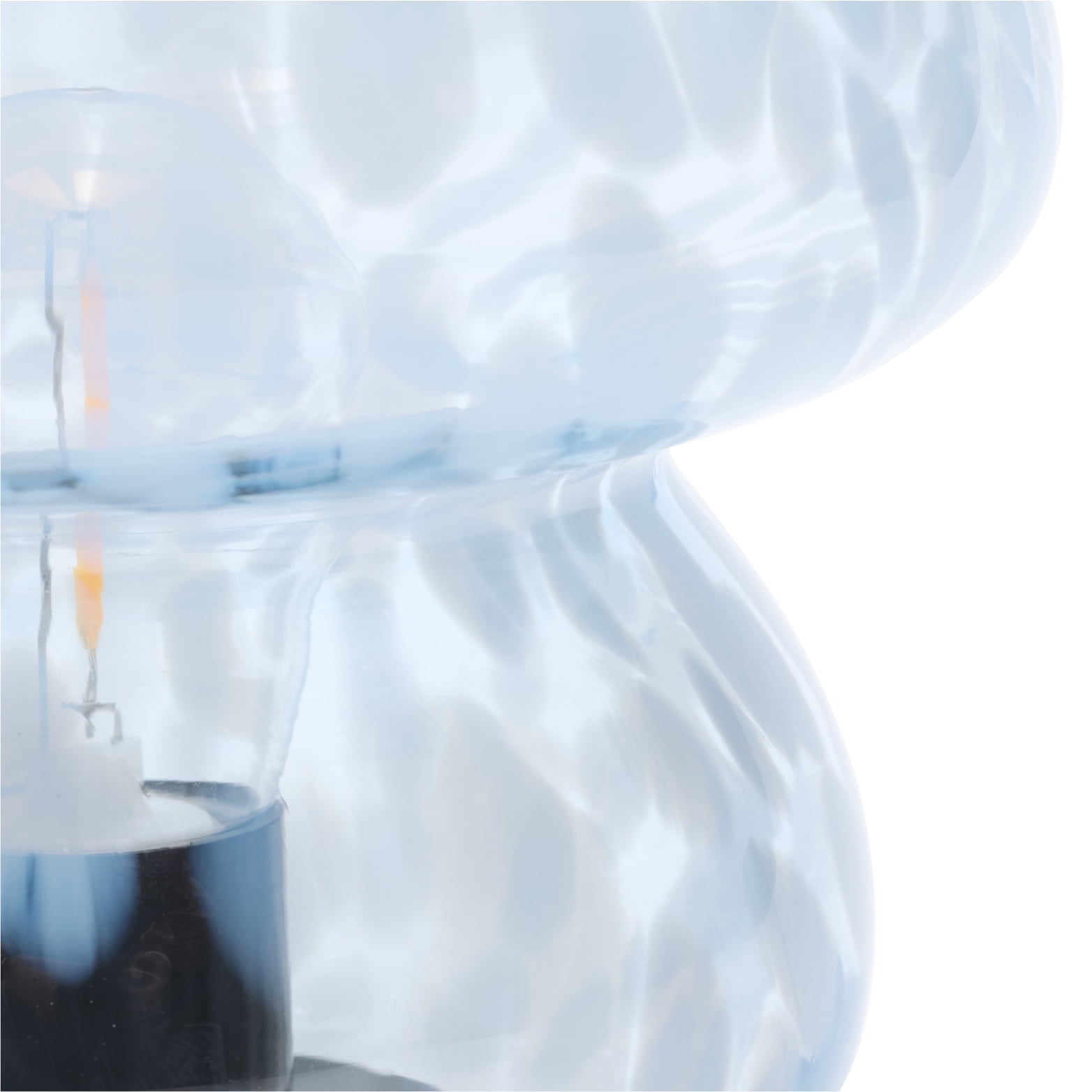 Urban Shop Mushroom Table Lamp, Tortoise Glass Accent Light (Blue, 8 in) 7tahg