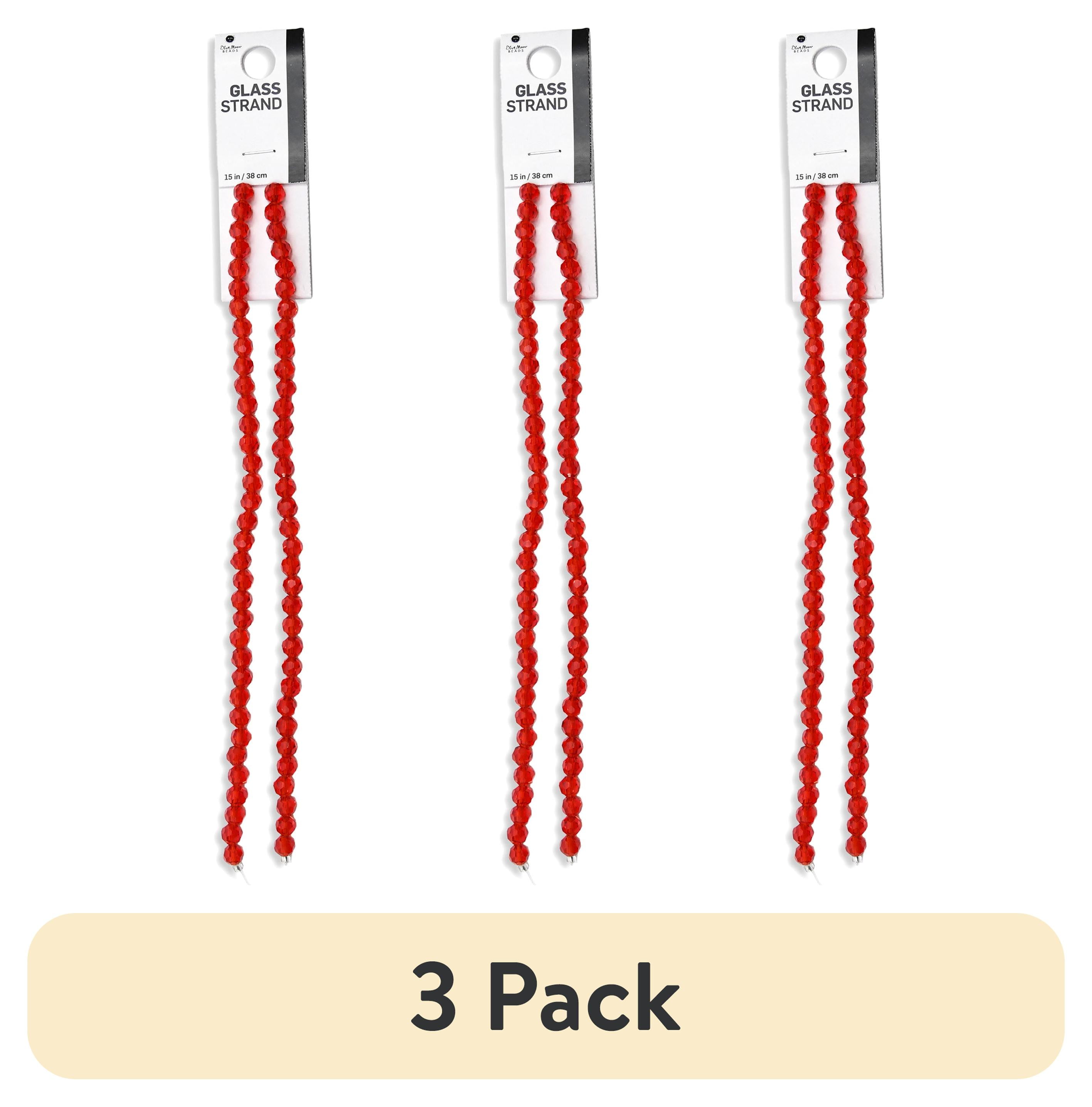 Blue Moon Beads Faceted Crystal Glass Bead Strand for DIY Jewelry Making (Red, 15 in, 3 Pack) qqr51