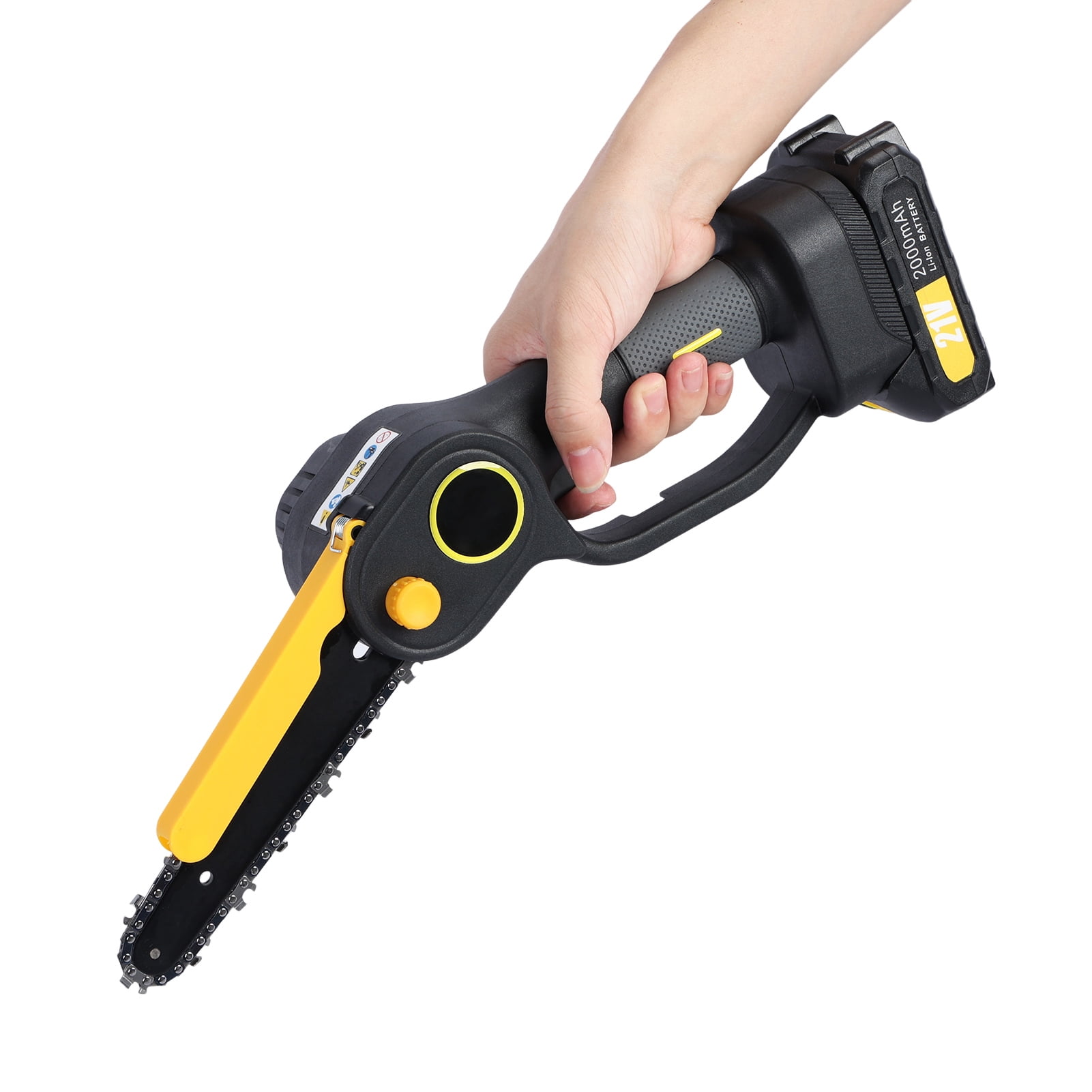Happydeer 2-in-1 Cordless Pole Saw, 6 Inch Brushless Electric Chainsaw with 14 ft Extension Pole and 2 Batteries xkwjt
