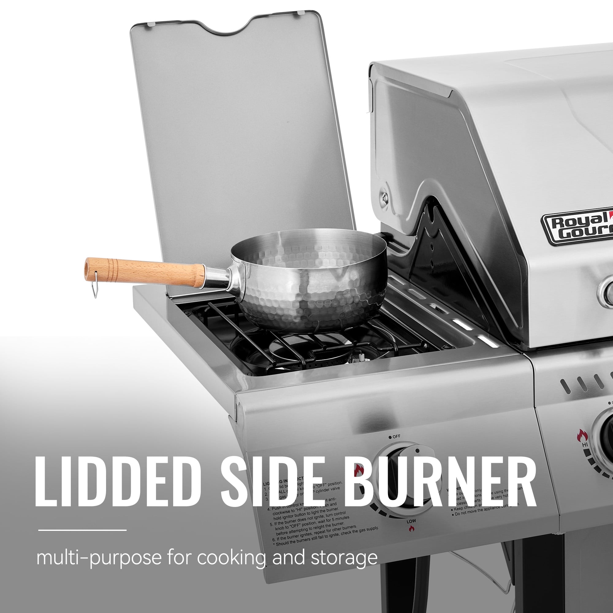Royal Gourmet GA5401T 5-Burner Liquid Propane Gas Grill with Side Burner (Silver, 632 sq. in.) 8cci9