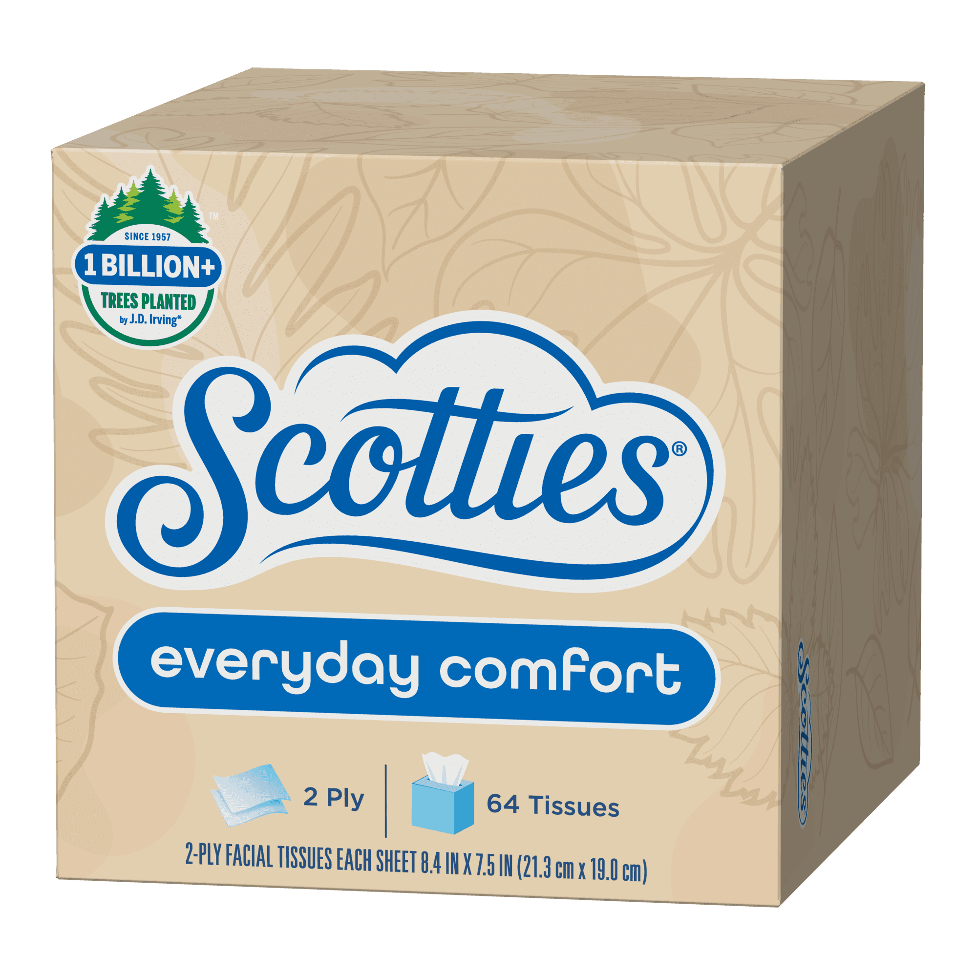 Scotties Everyday Comfort Facial Tissues, 2-Ply Softness, 4 Cube Boxes (256 Total Tissues) k8ty7 - Image 10