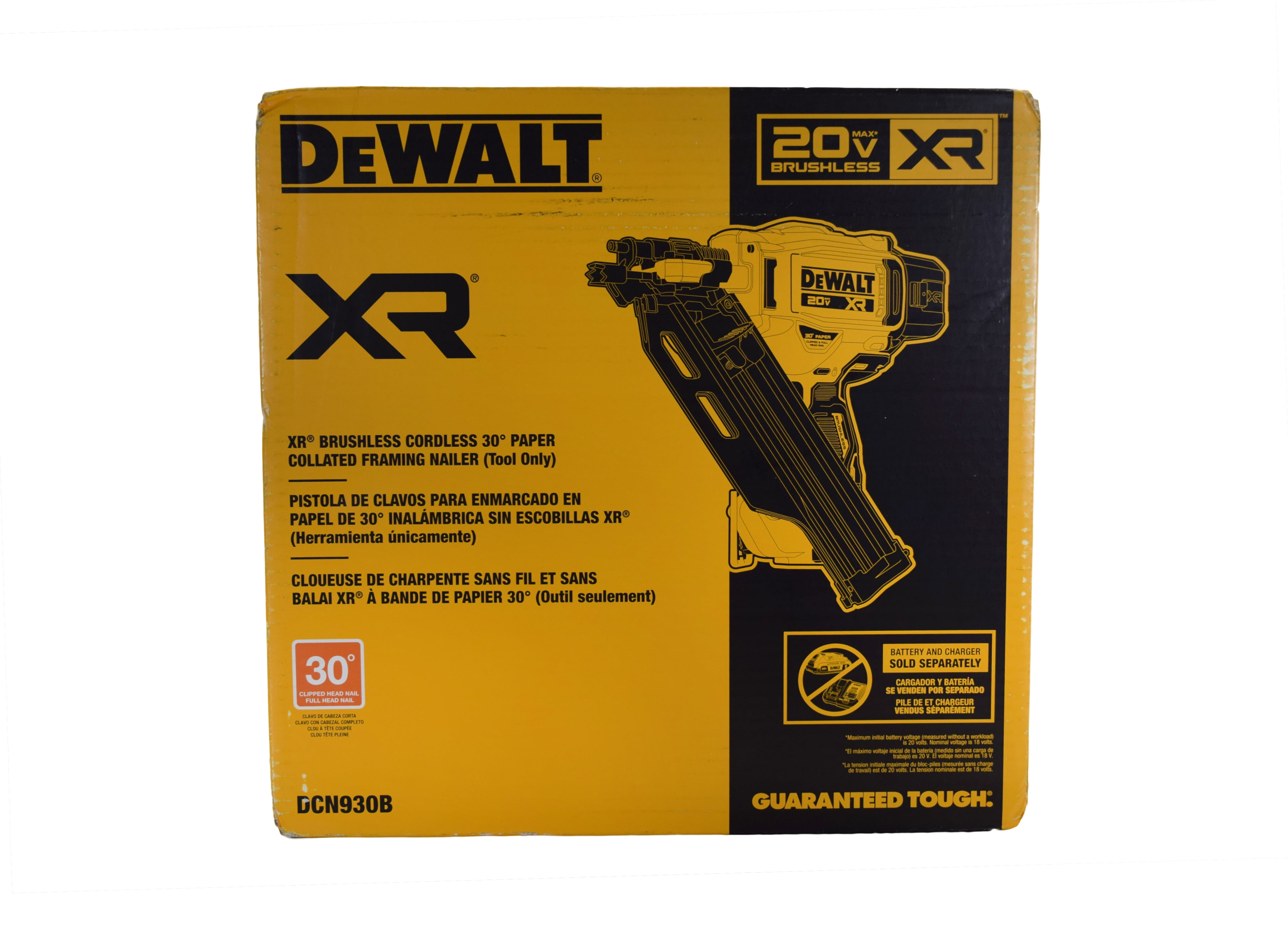 DEWALT DCN930B 20V MAX Brushless Cordless 30-Degree Paper Tape Framing Nailer (Tool Only, 3.5 in) oxzw7