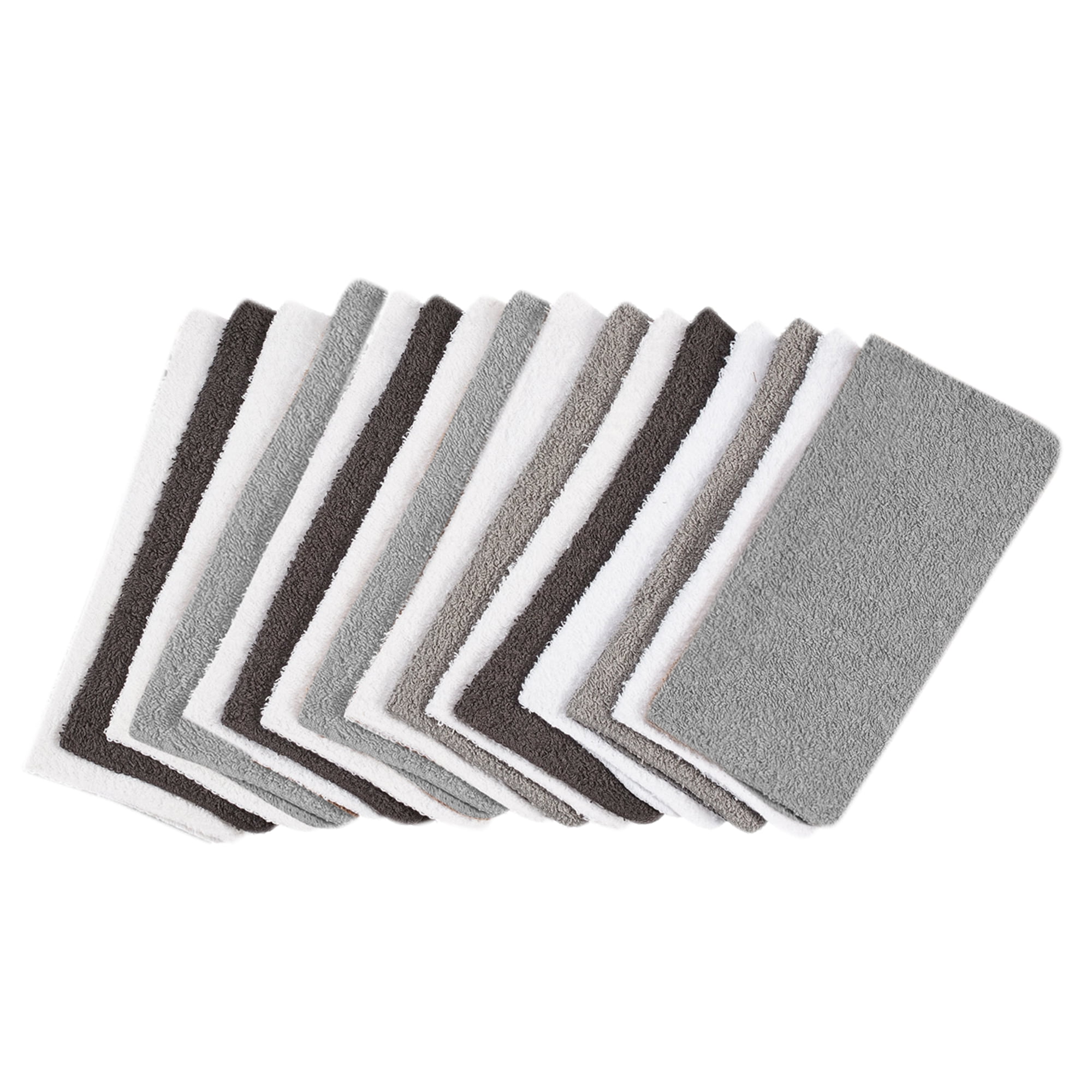 Mainstays Cotton Washcloth Set, Highly Absorbent Soft Bath Towels (Grey Multi, 18-Pack) q8crg