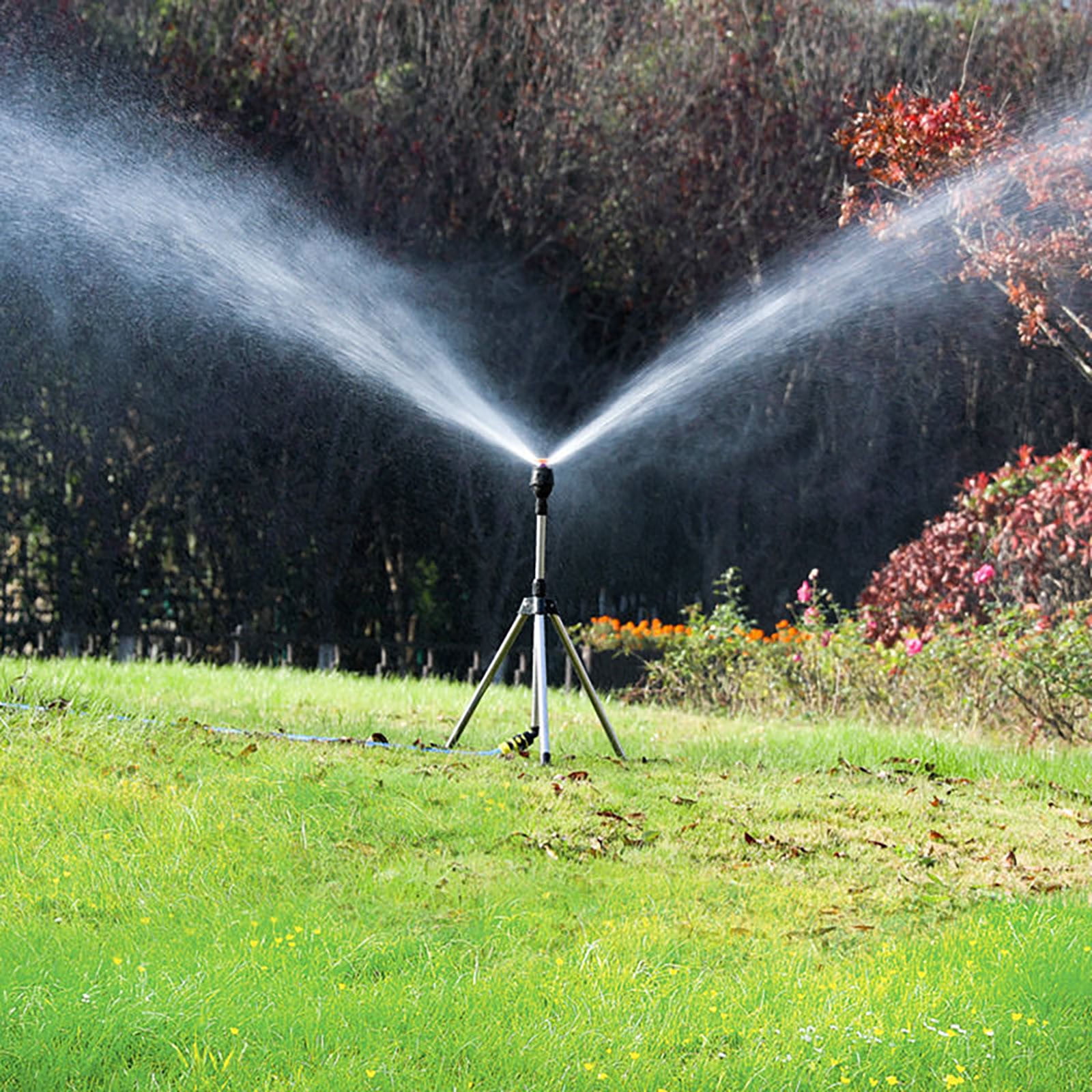 JJBNSH Rotating Tripod Sprinkler System, 360 Degree Automatic Rotary Irrigation Stand with Telescopic Support (Stainless Steel, 1 Pack) tj8b8
