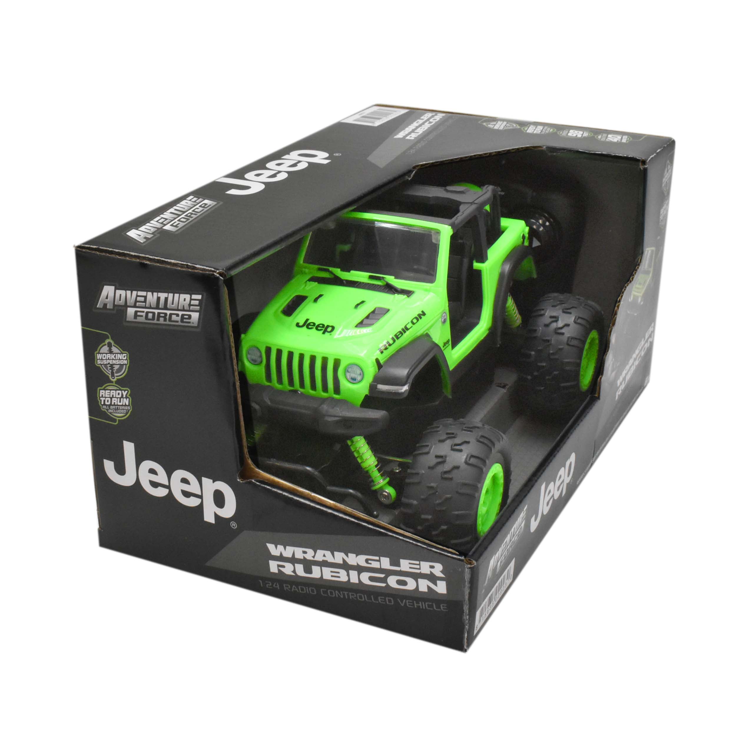 Adventure Force Radio Control Jeep Rubicon Off-Road Vehicle (Green, 1:24 Scale) kbl0m