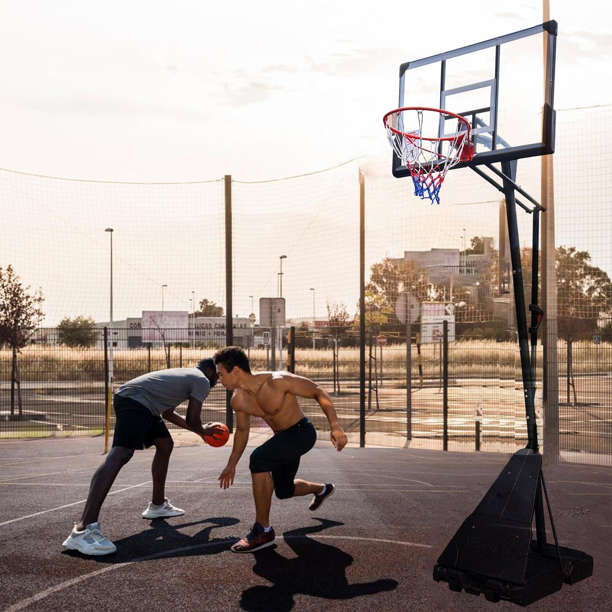 SUGIFT Portable Basketball Hoop System with 48in Polycarbonate Backboard (White, 48 in) obzeq - Image 2