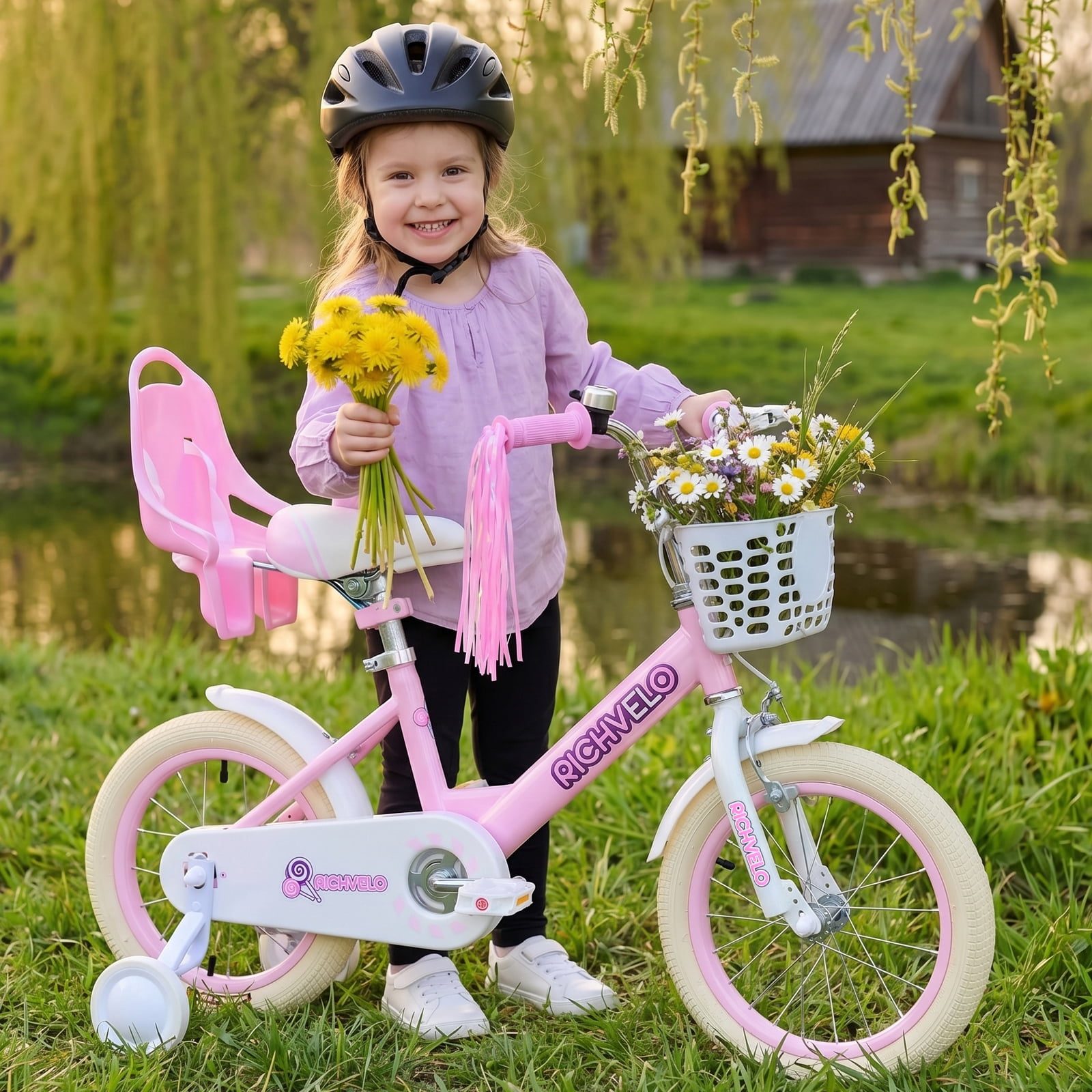 Ambifirner 24-Inch Kids Mountain Bike, Durable Steel Frame with Dual Disc Brakes (Blue/Yellow, 220 lb Capacity) hdmq7