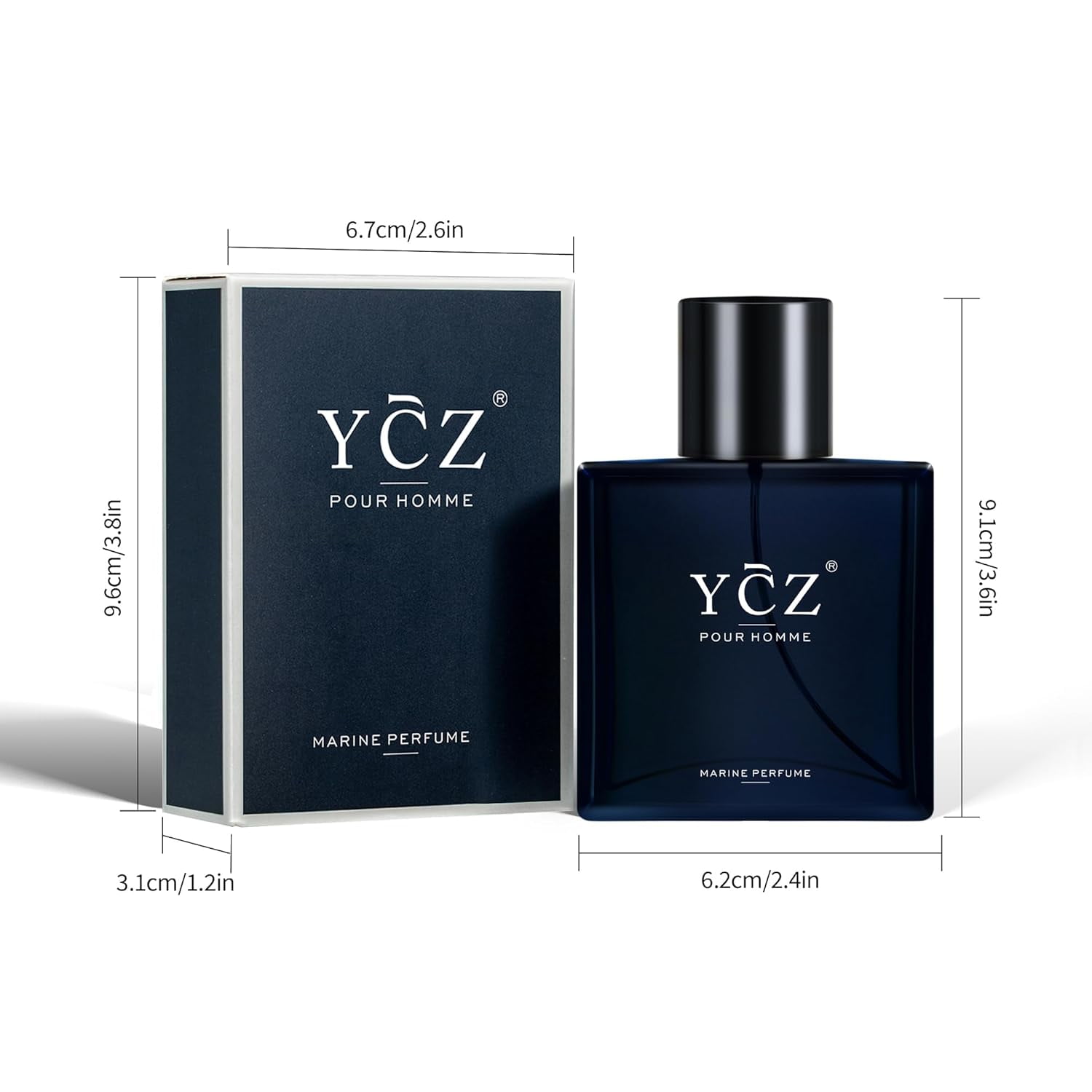 Ycz Charm Unfolds Marine Eau De Parfum for Men, Long-Lasting Oriental Woody Fragrance (1.7 oz) iewka