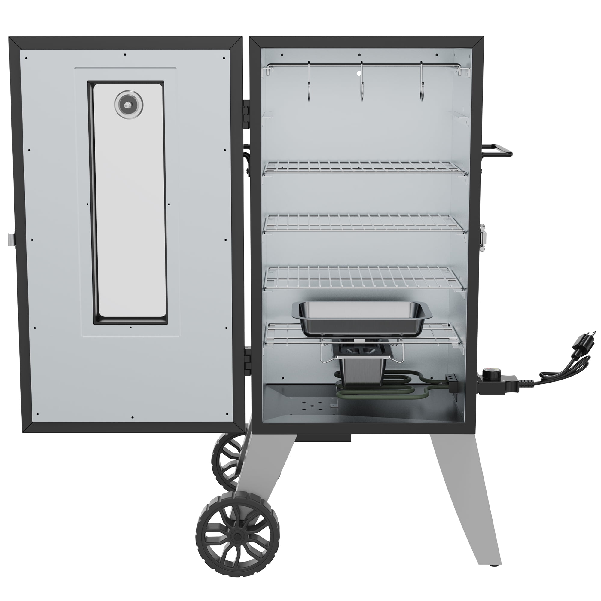 Royal Gourmet SE2806 28-inch Analog Electric Smoker with Clear-view Window and 3 Racks (Black, 22.68 in x 20.87 in x 37.32 in) 5lc3x